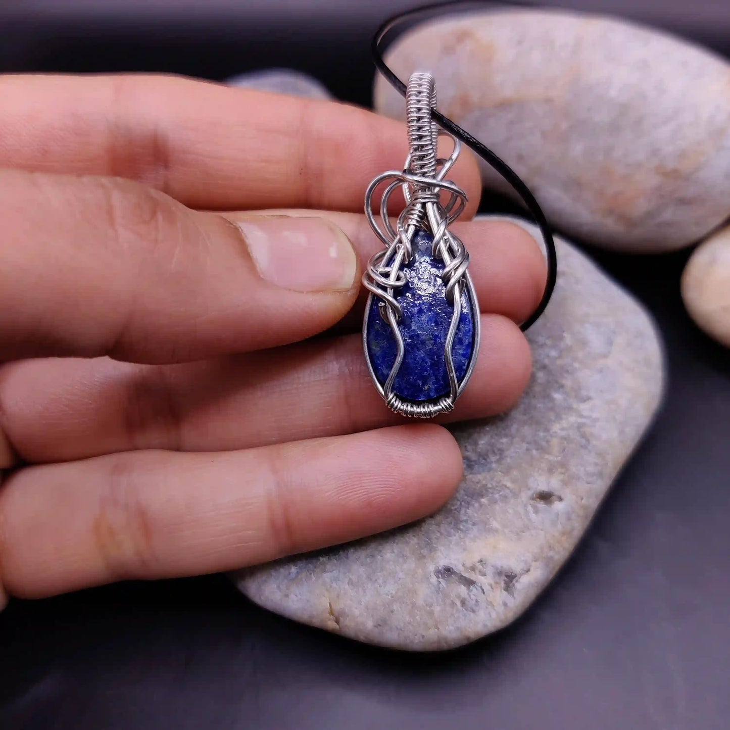 Dakshi - Lapis Lazuli Necklace SA5 By Sanguine Aura Handcrafted Jewellery