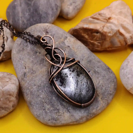 Dakshi Hematite Necklace In Copper 001 By Sanguine Aura Handcrafted Jewellery