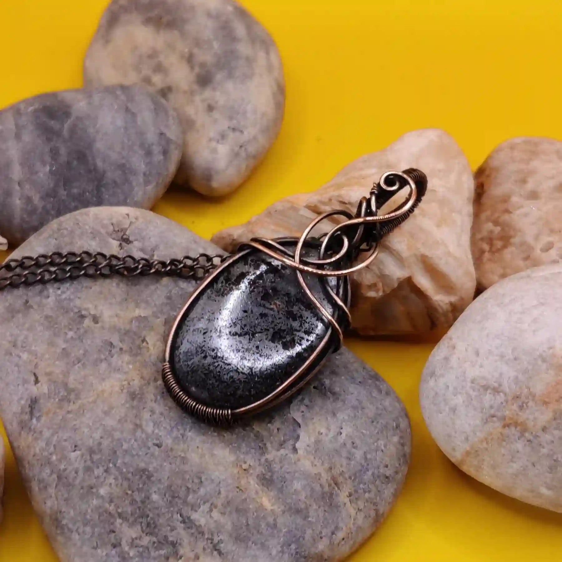 Dakshi Hematite Necklace In Copper 001 SA1 By Sanguine Aura Handcrafted Jewellery