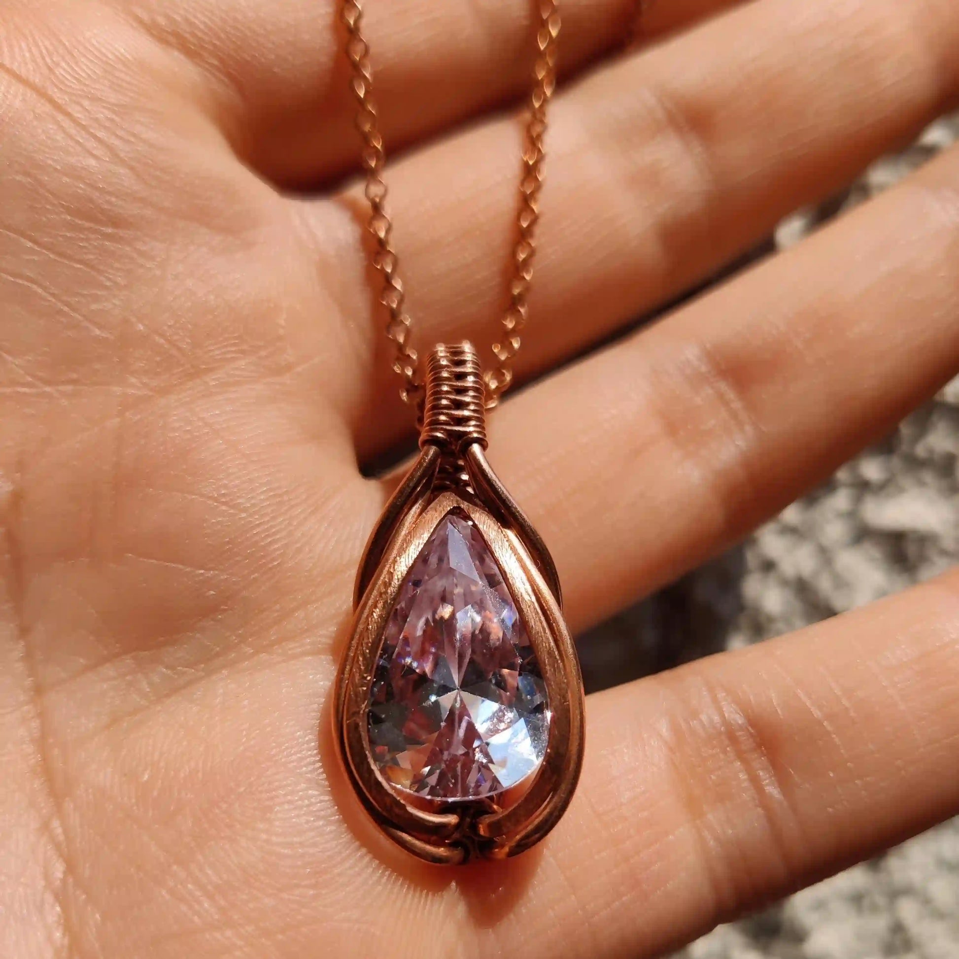 Divia - Cubic Zirconia Necklace SA1 By Sanguine Aura Handcrafted Jewellery