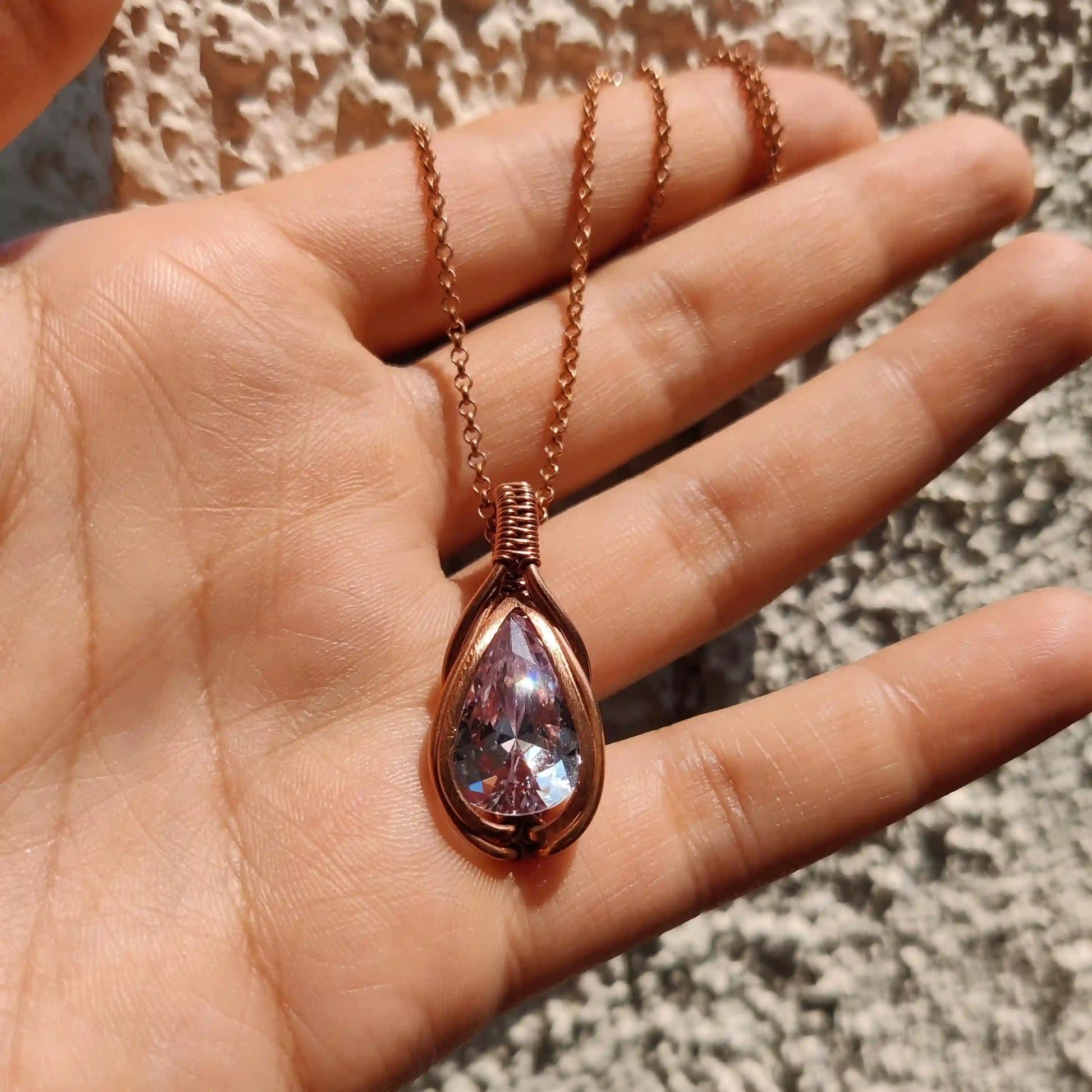 Divia - Cubic Zirconia Necklace SA2 By Sanguine Aura Handcrafted Jewellery
