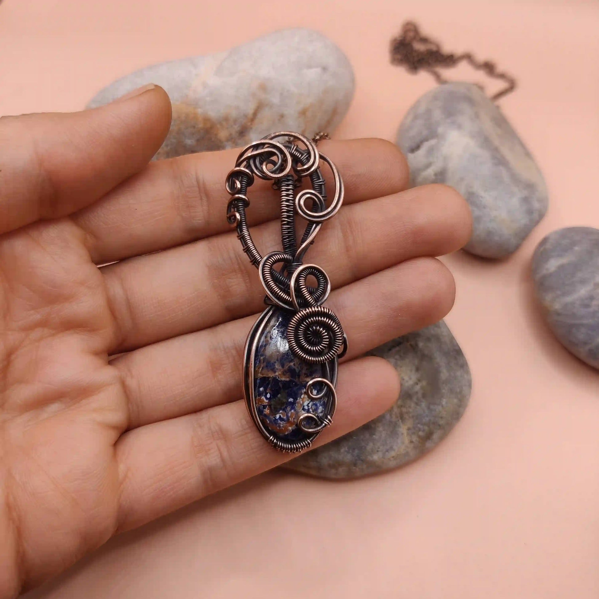 Ekaa - Sodalite Necklace 001 SA2 By Sanguine Aura Handcrafted Jewellery