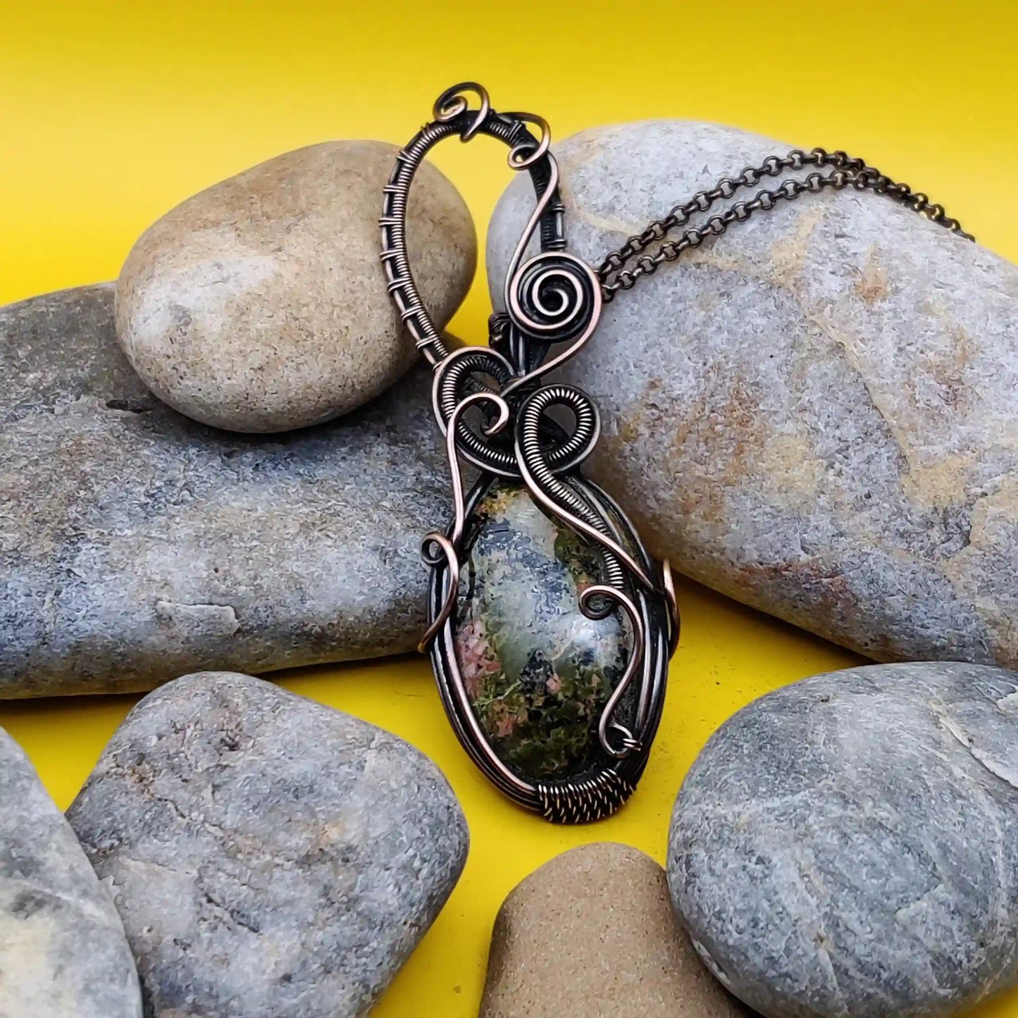 Ekaa – Unakite Necklace- 001 SA1 By Sanguine Aura Handcrafted Jewellery