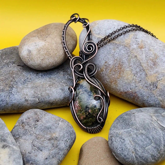 Ekaa – Unakite Necklace- 001 SA1 By Sanguine Aura Handcrafted Jewellery