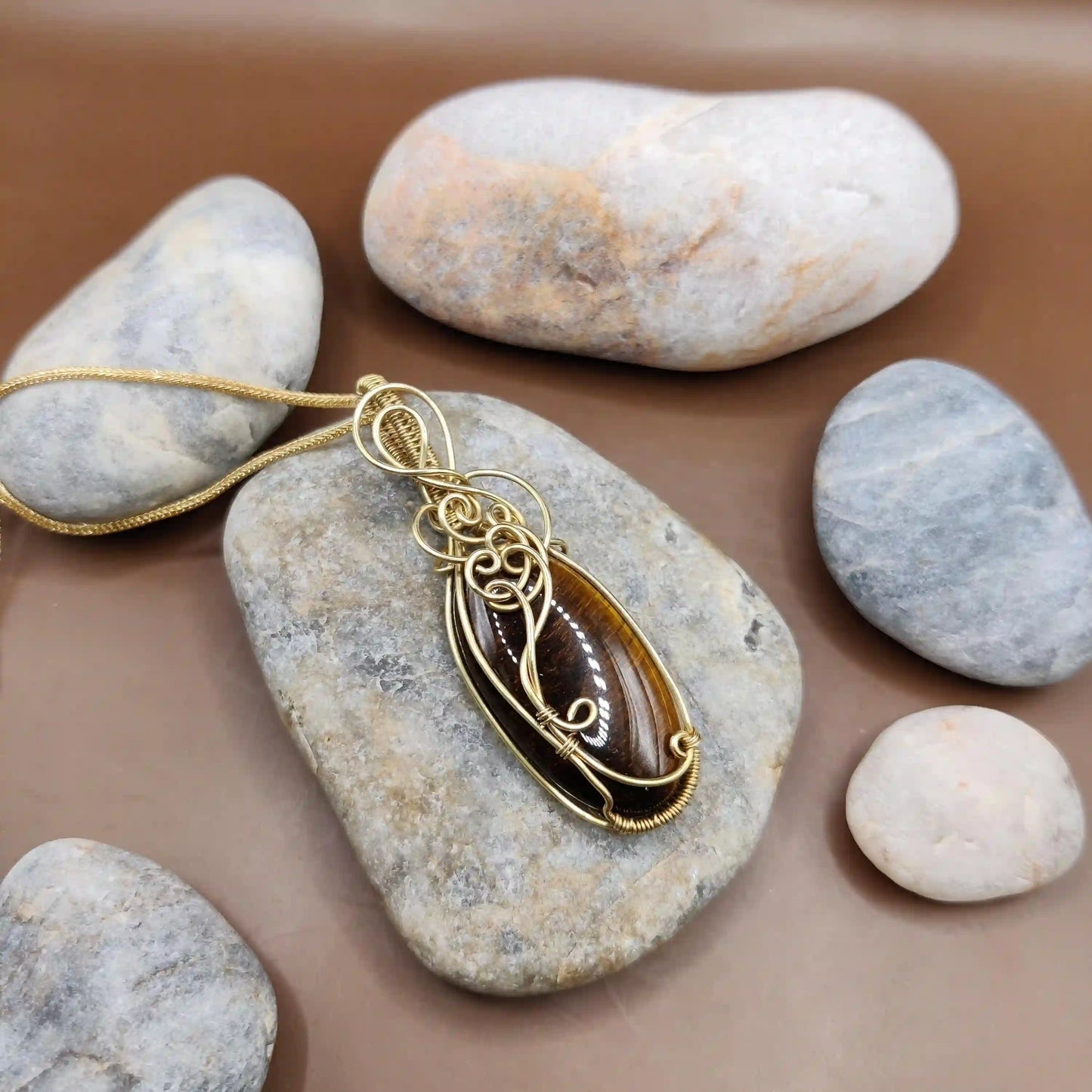 Grahish - Tiger's Eye Necklace 003 SA2 By Sanguine Aura Handcrafted Jewellery