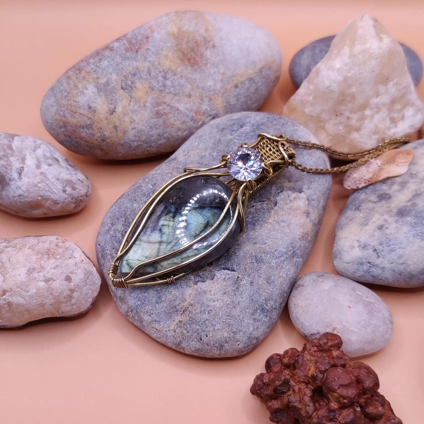 Advithi – Labradorite And CZ Necklaces