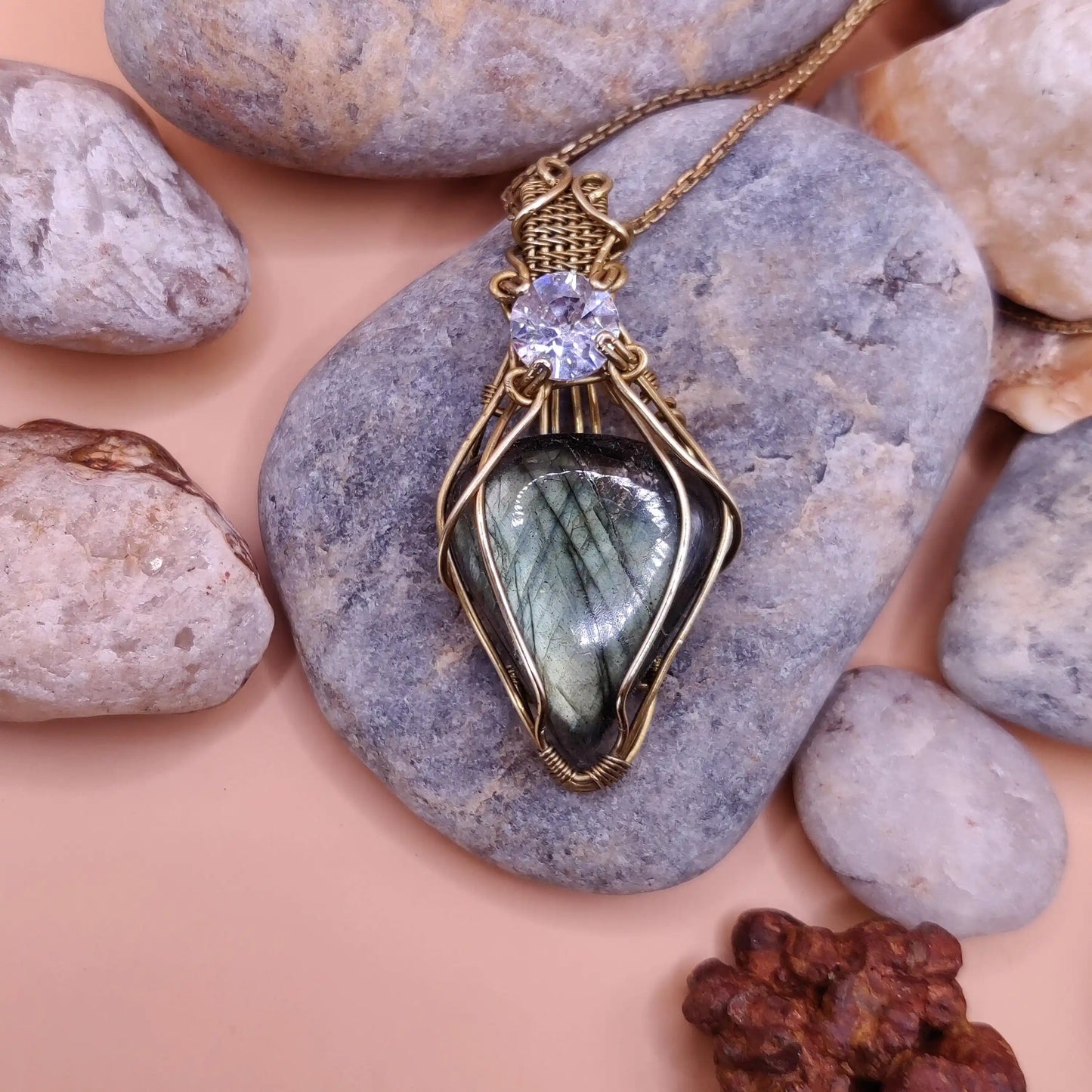 Advithi – Labradorite And CZ Necklaces