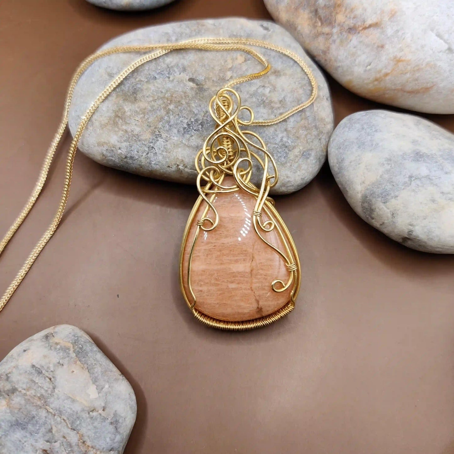Runi – Pink Amazonite Necklace By Sanguine Aura Handcrafted Jewellery