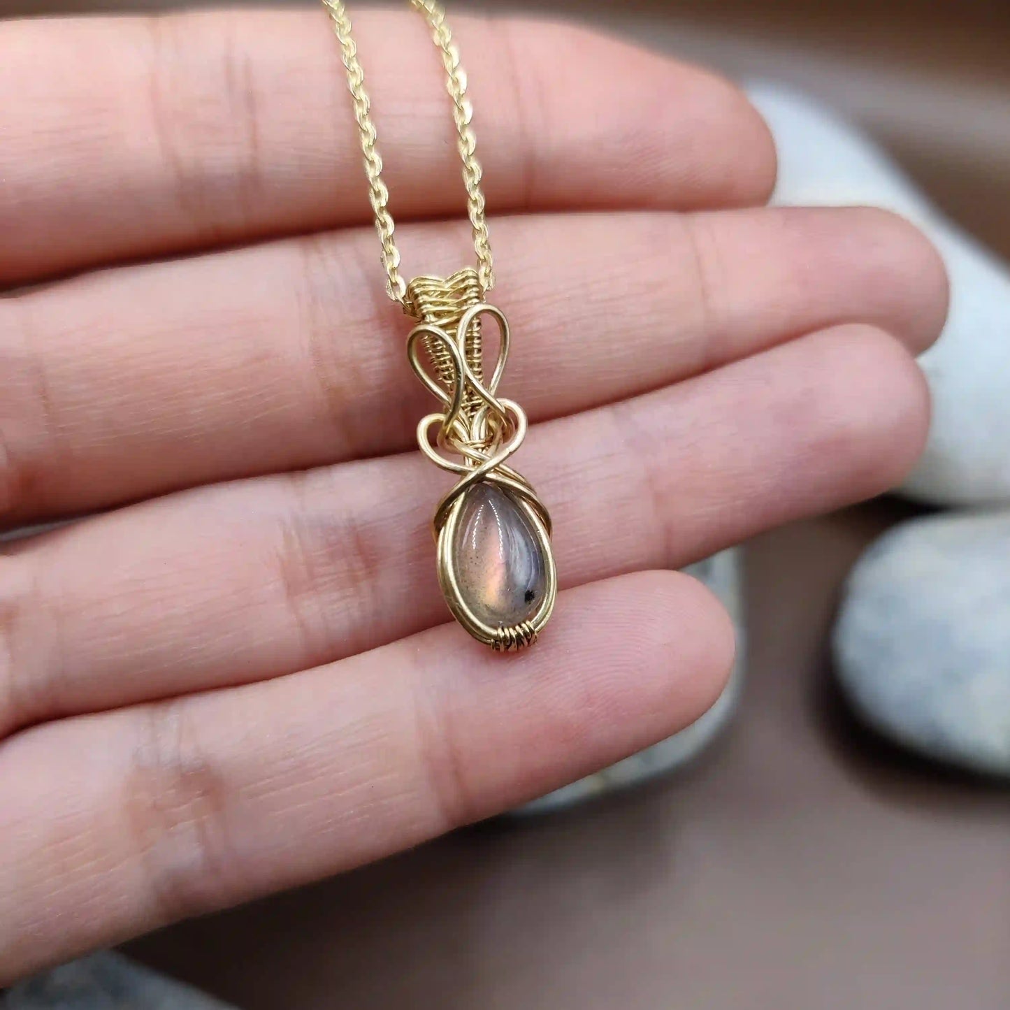 Kiaan - Labradorite Necklace By Sanguine Aura Handcrafted Jewellery
