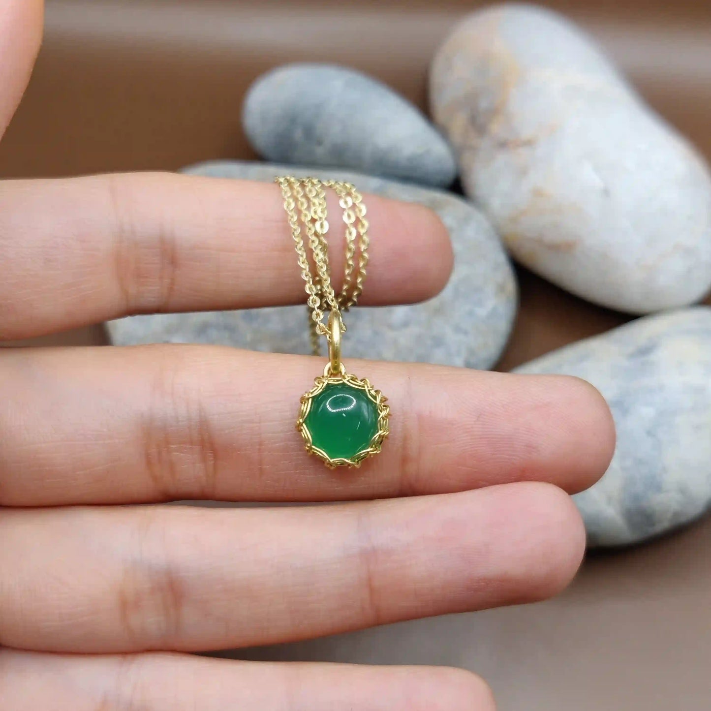 Meera - Green Onyx Necklace By Sanguine Aura Handcrafted Jewellery