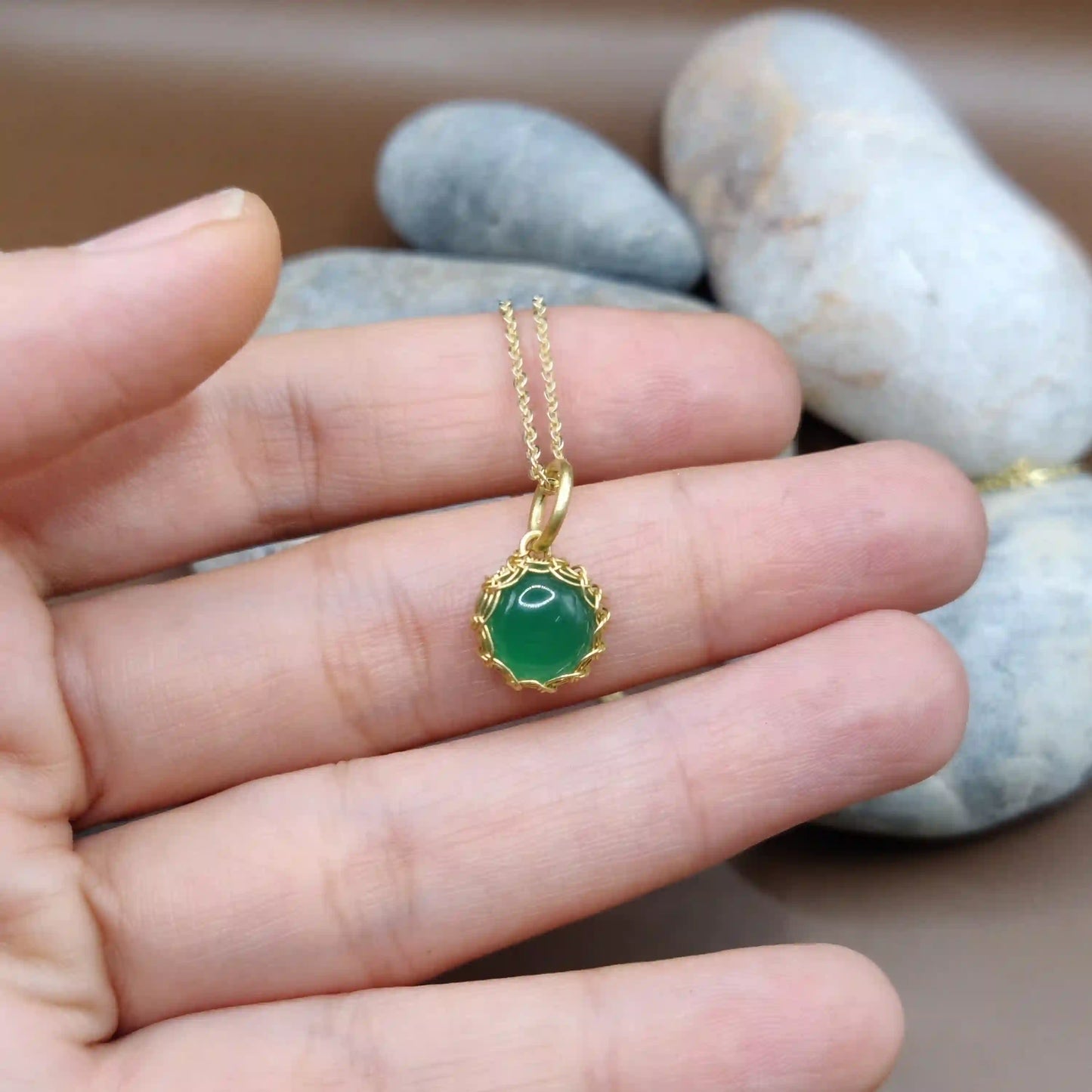 Meera - Green Onyx Necklace By Sanguine Aura Handcrafted Jewellery