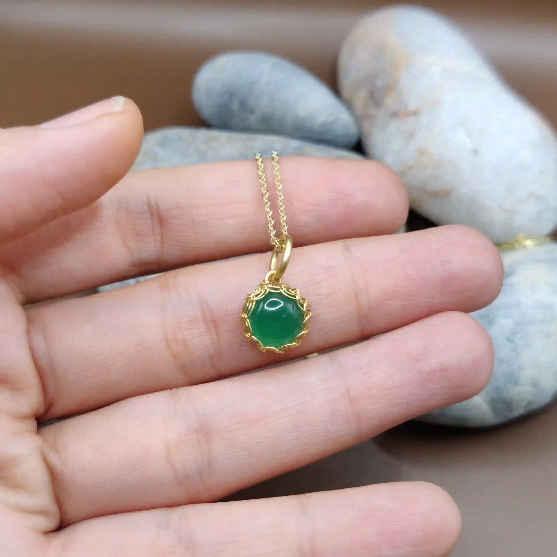 Meera - Green Onyx Necklace By Sanguine Aura Handcrafted Jewellery