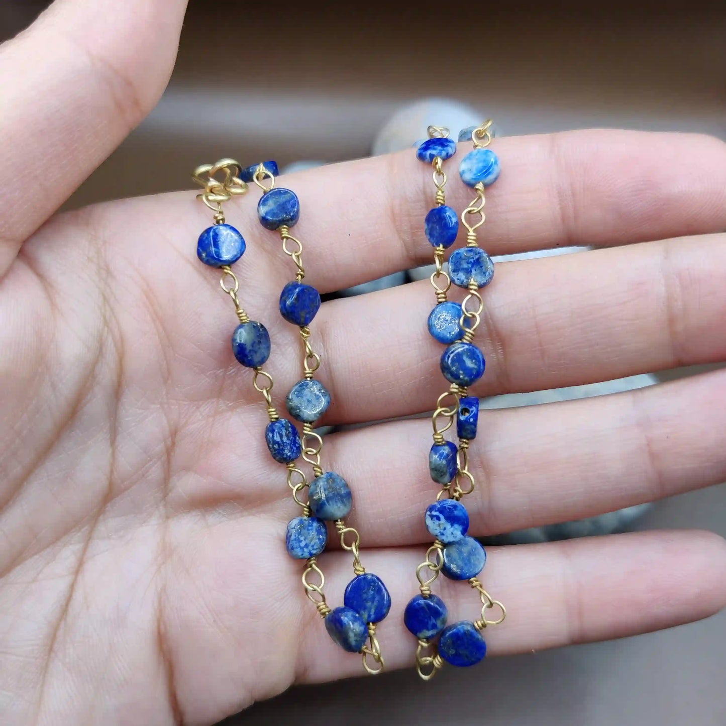 Kiran - Lapis Lazuli Chain By Sanguine Aura Handcrafted Jewellery