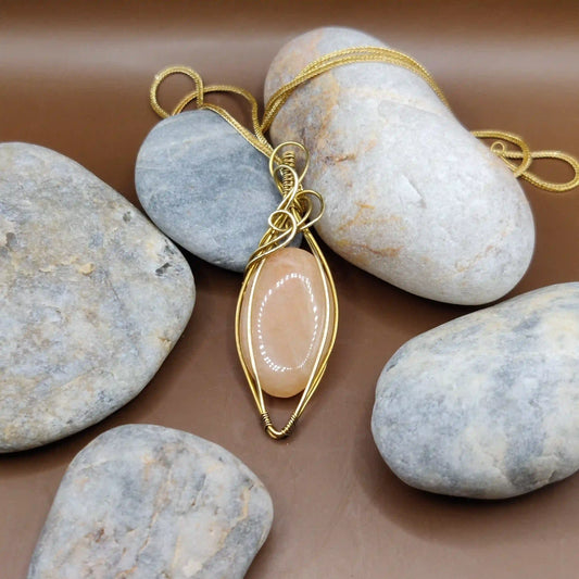 Viti – Pink Amazonite Necklace By Sanguine Aura Handcrafted Jewellery. Healing Benefits Of Pink Amazonite - Peace, love, clarity, throat, balance.