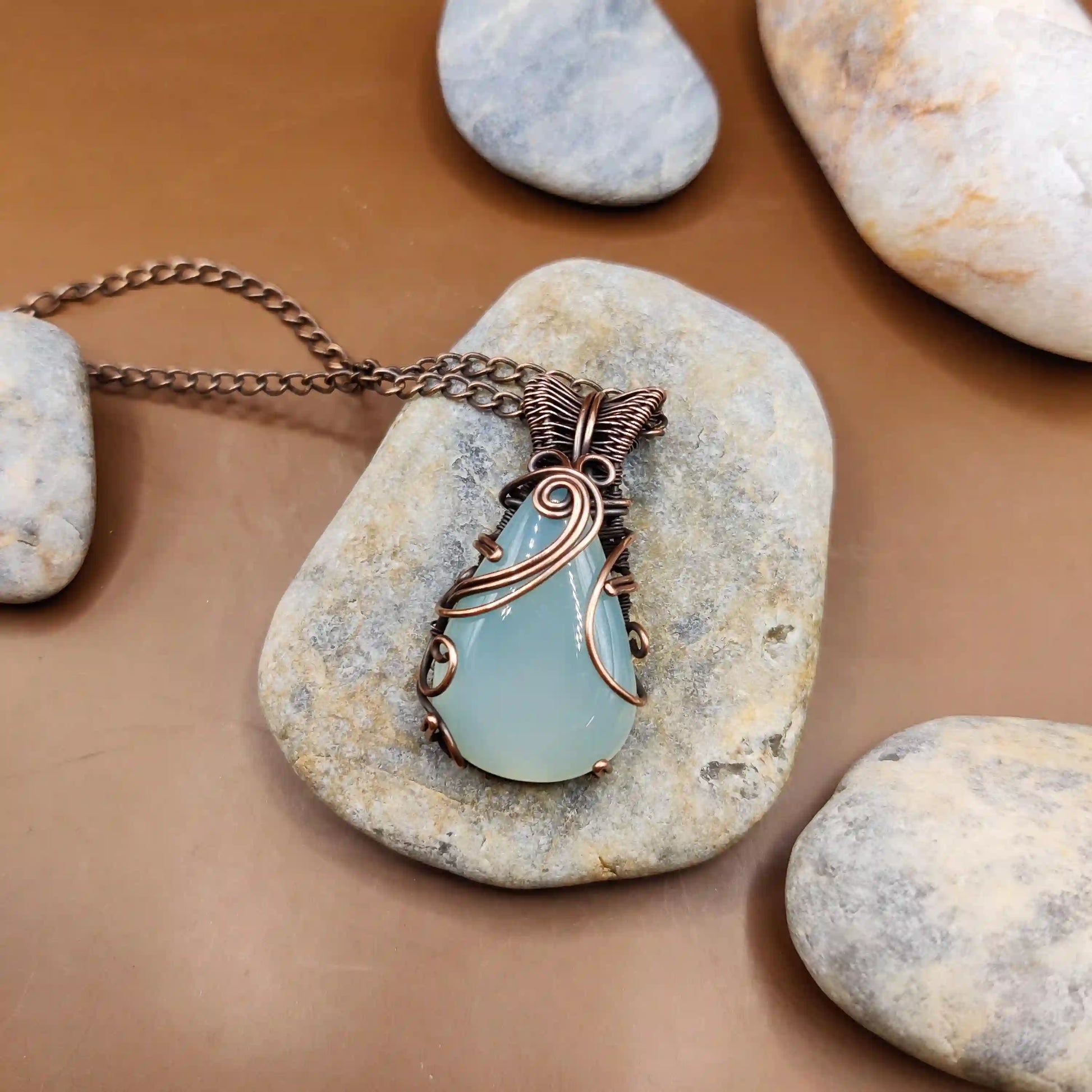 Taara - Chalcedony Necklace By Sanguine Aura Handcrafted Jewellery