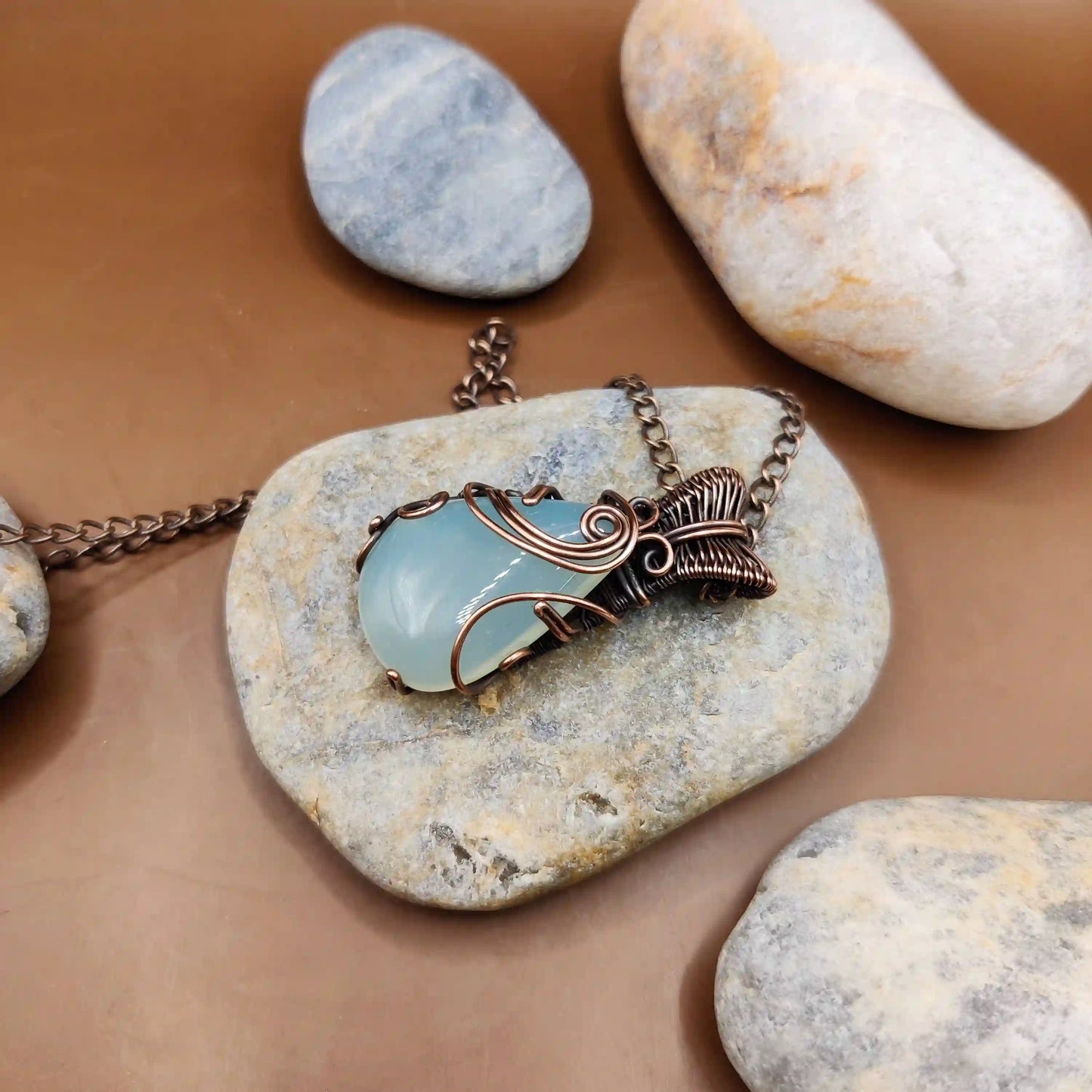 Taara - Chalcedony Necklace By Sanguine Aura Handcrafted Jewellery