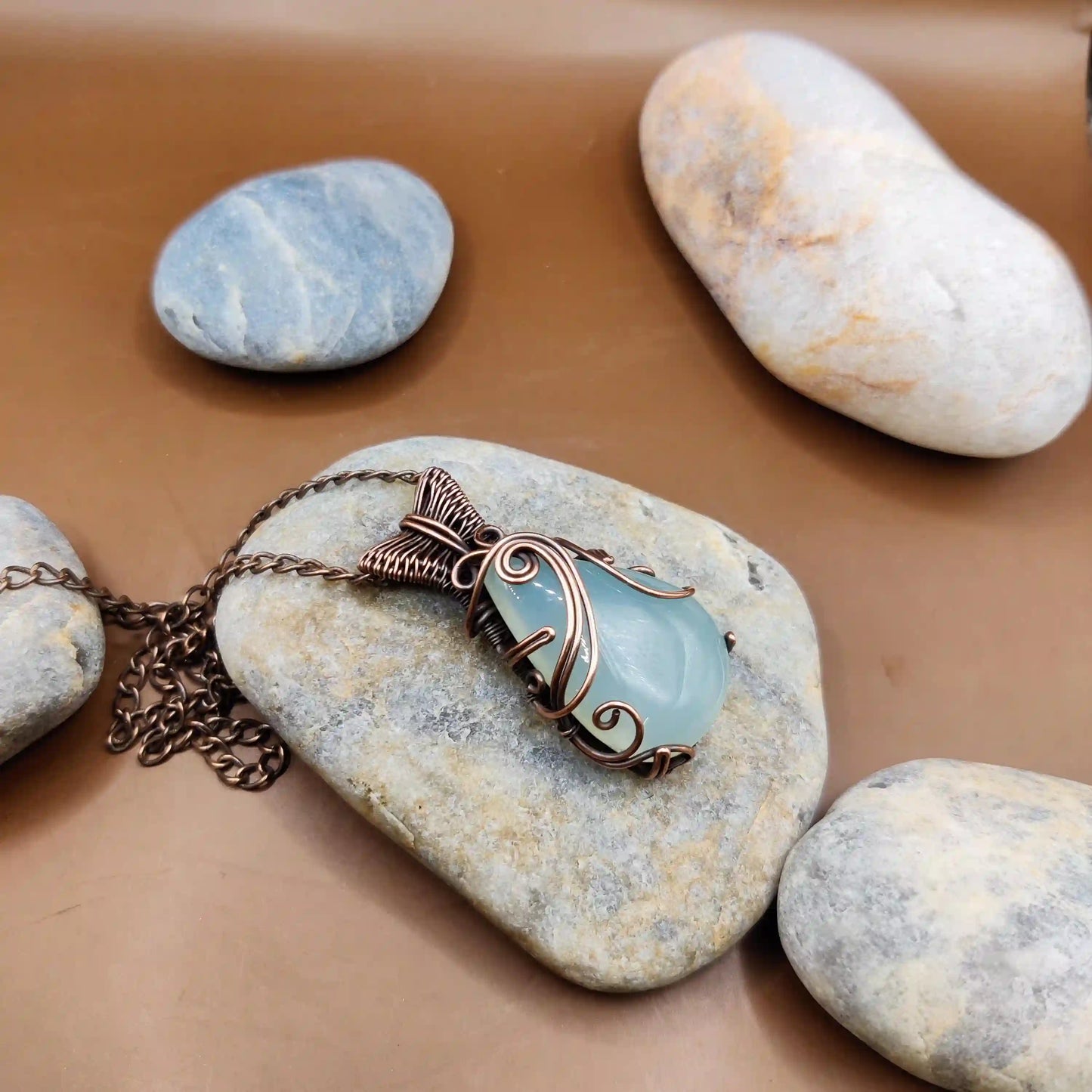 Taara - Chalcedony Necklace By Sanguine Aura Handcrafted Jewellery