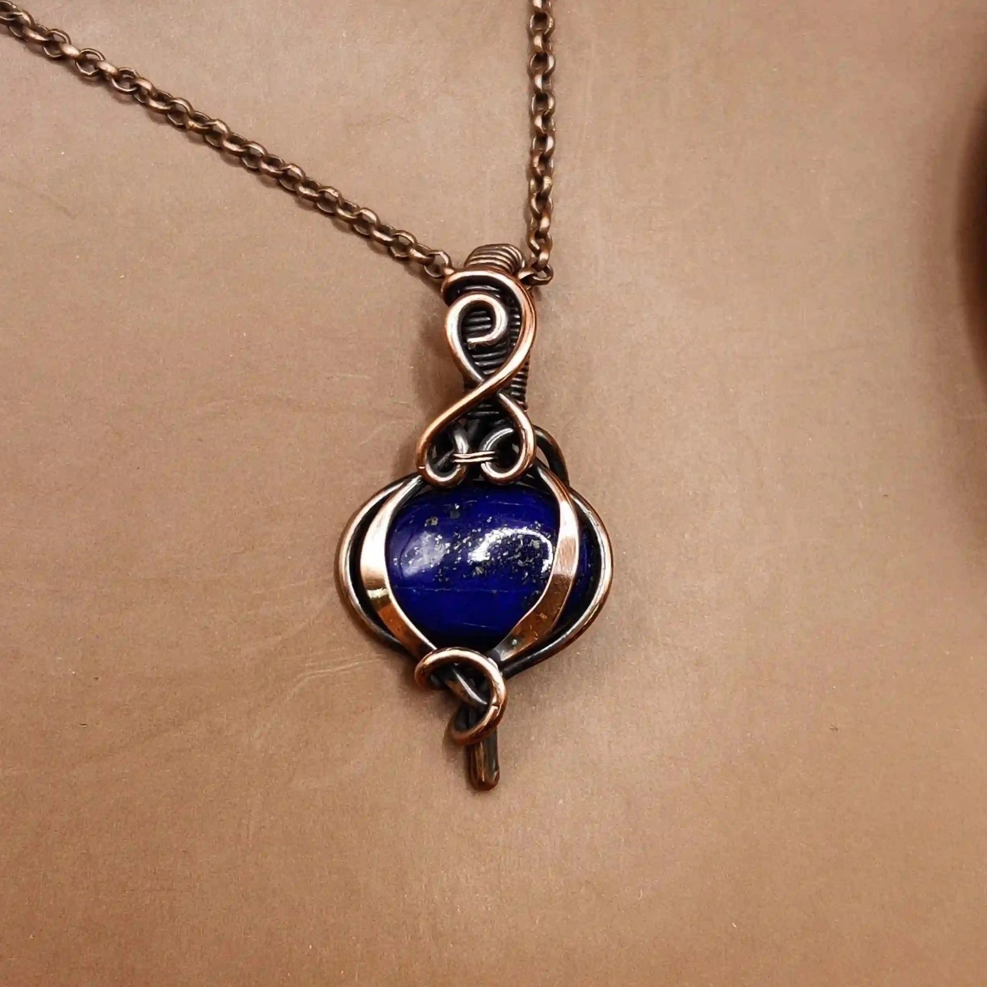 Paloma - Lapis Lazuli Necklace By Sanguine Aura Handcrafted Jewellery. Healing Benefits of Lapis Lazuli - Peace, Strength, Clarity.