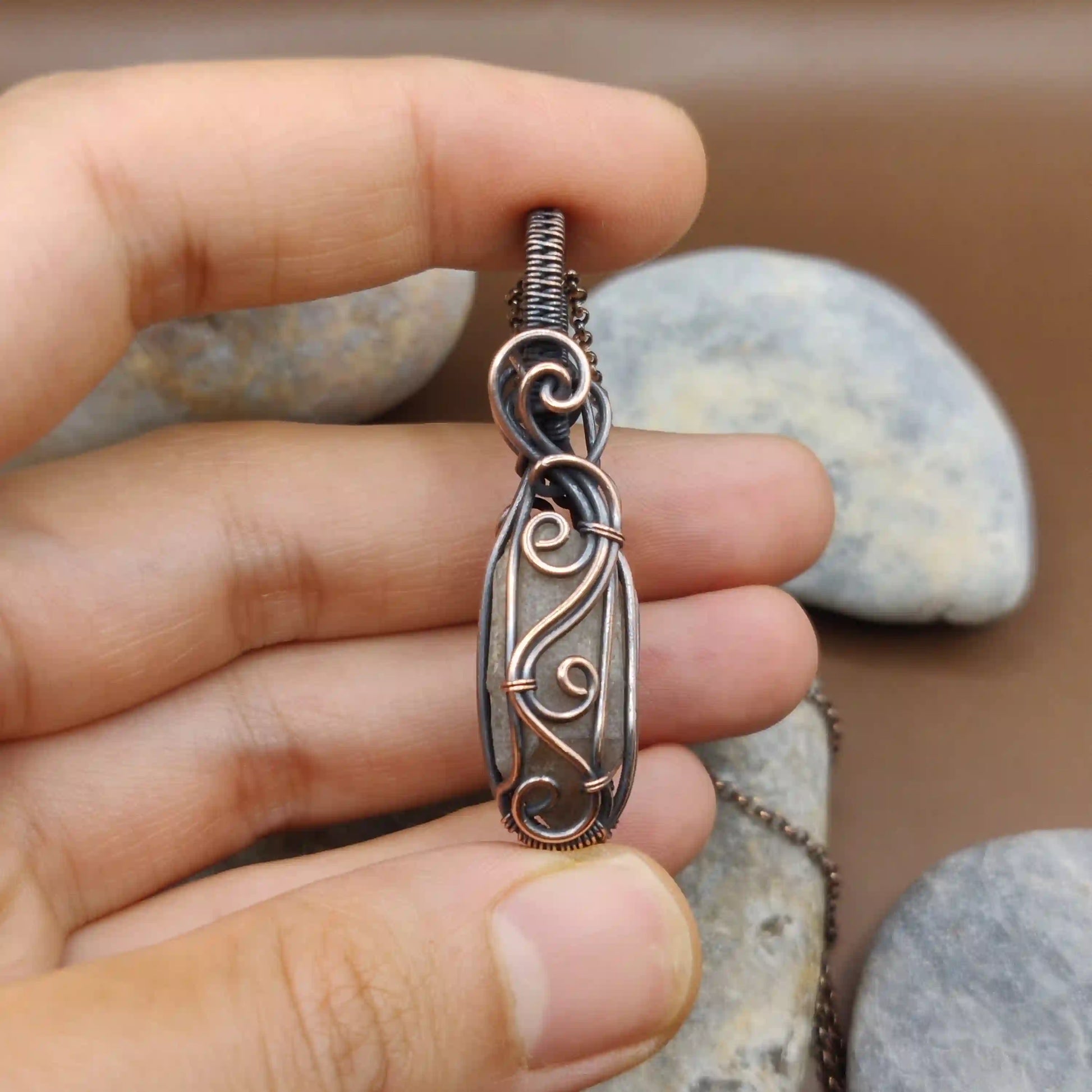 Aadhini - Kundalini Quartz / Citrine Necklace 0013 SA2 By Sanguine Aura Handcrafted Jewellery