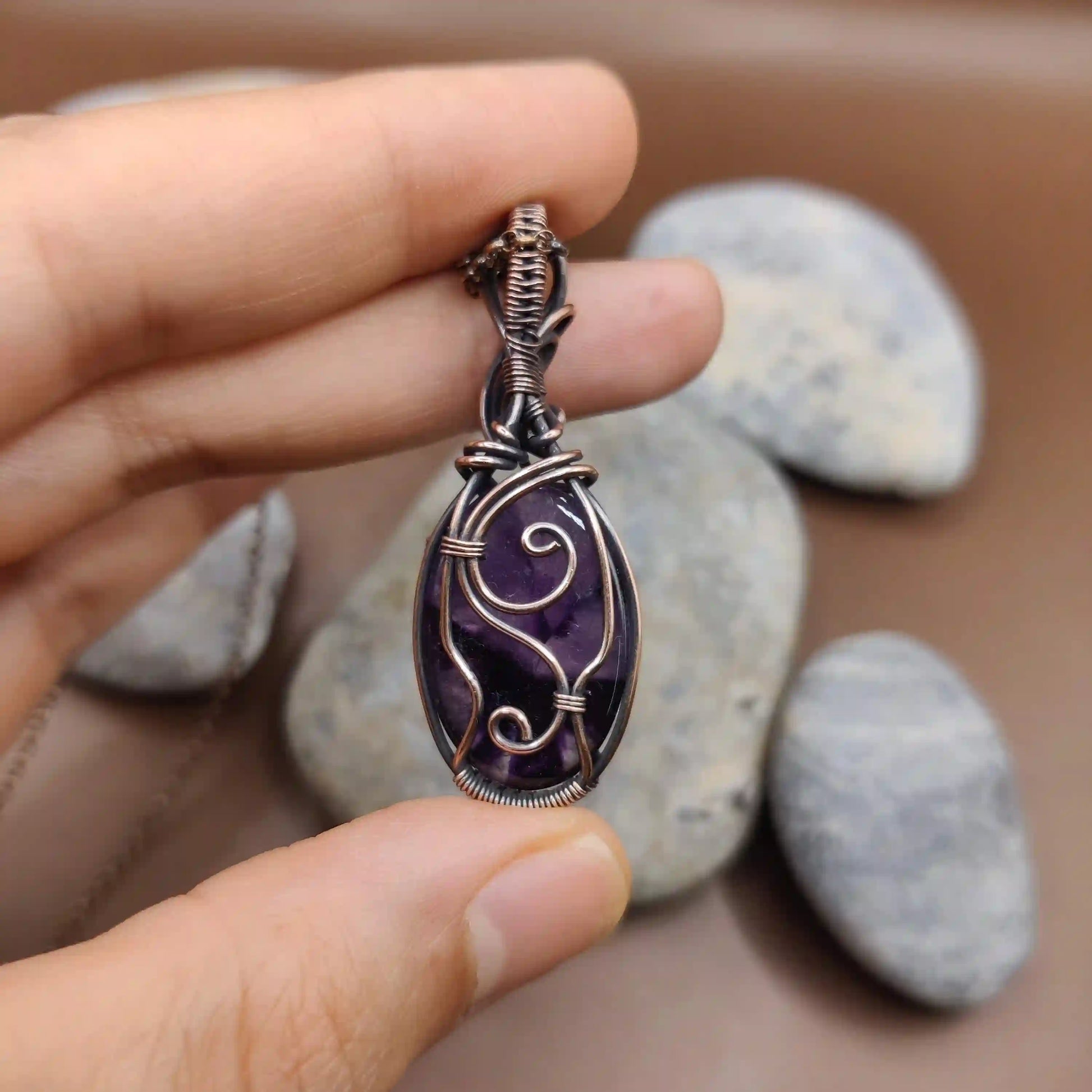 Urvi - Arapiche Amethyst Necklace SA2 By Sanguine Aura Handcrafted Jewellery