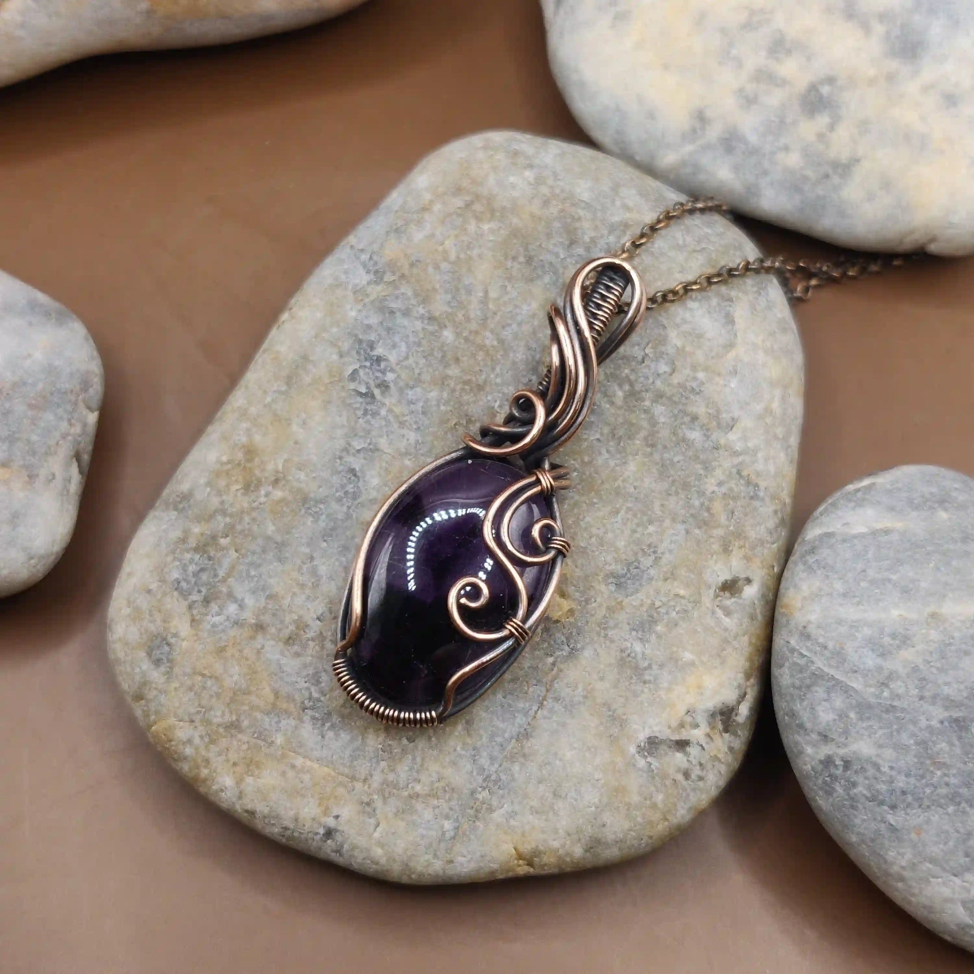 Urvi - Arapiche Amethyst Necklace SA1 By Sanguine Aura Handcrafted Jewellery