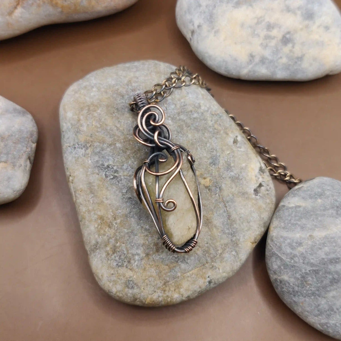 Aadhini - Raw Citrine Necklace 002 SA1 By Sanguine Aura Handcrafted Jewellery
