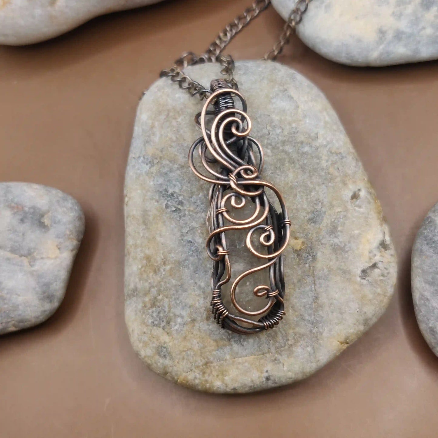 Aadhini- Clear Quartz Necklace - 005 SA1 By Sanguine Aura Handcrafted Jewellery
