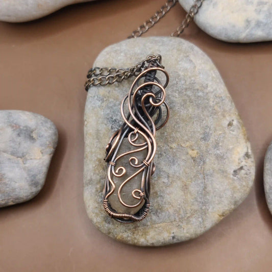Aadhini- Clear Quartz Necklace - 005 By Sanguine Aura Handcrafted Jewellery. Healing Benefits of Clear Quartz - Clarity, focus, balance, amplifies energy, heals.
