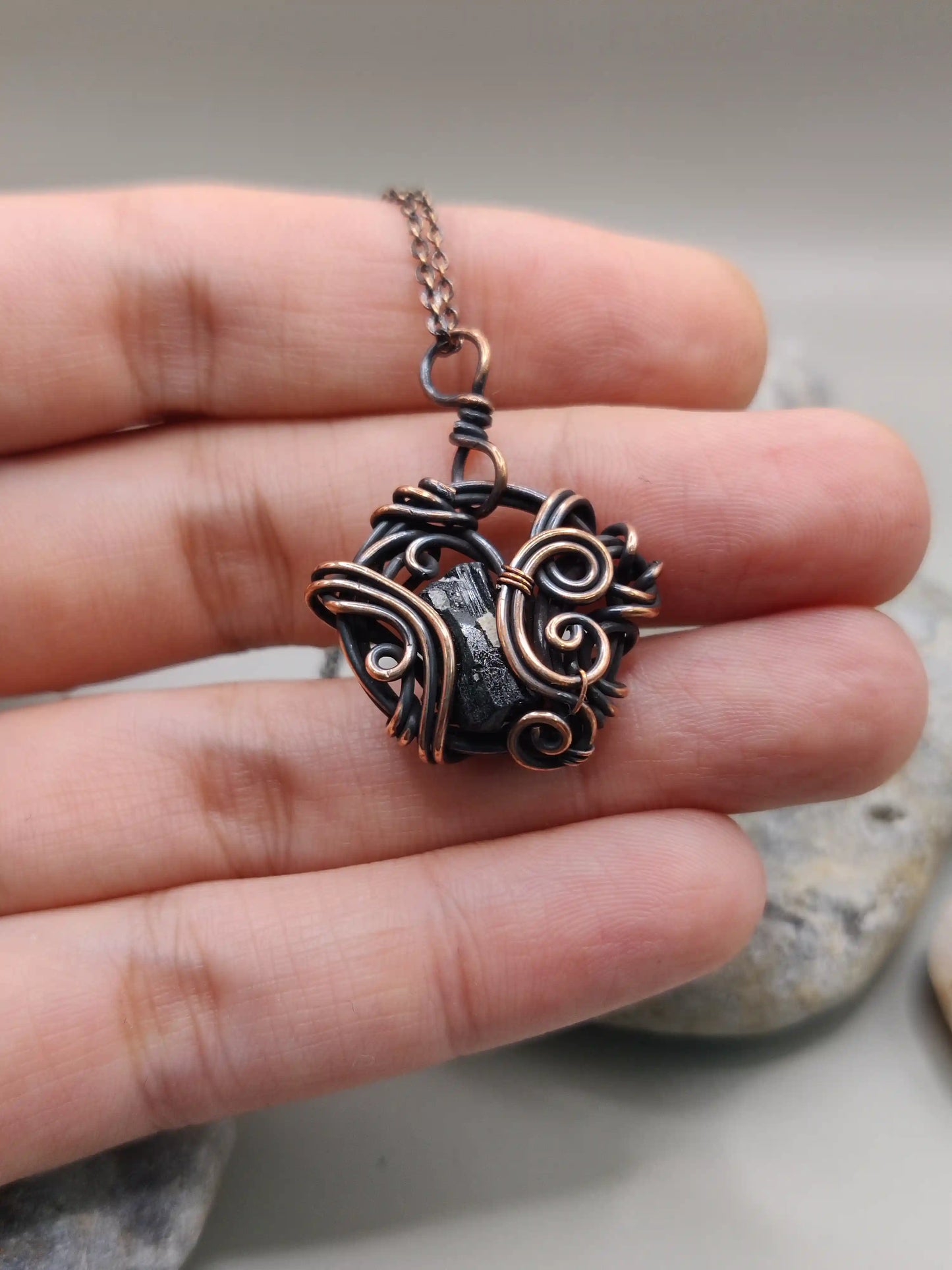 Nimoy - Rough Black Tourmaline Necklace -001