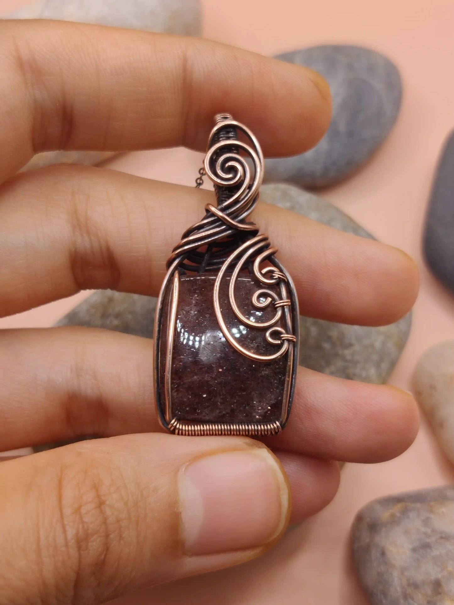 Prisha - Strawberry Quartz Necklace 002