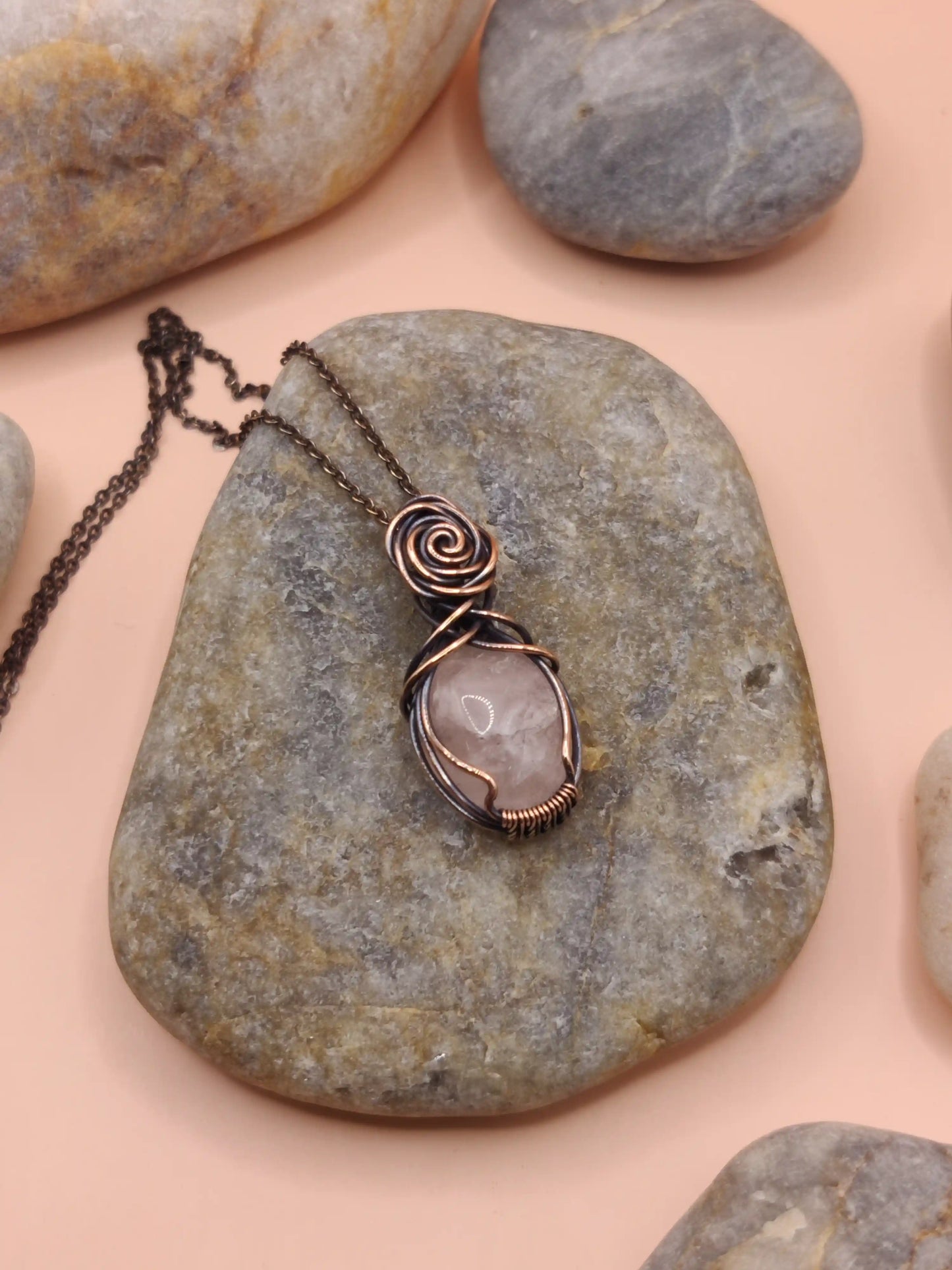 Tanvi - Rose Quartz Necklace 001