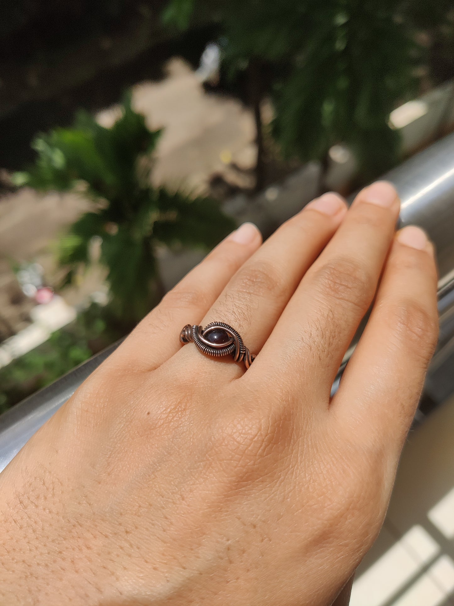 Kanika - Garnet Copper Ring