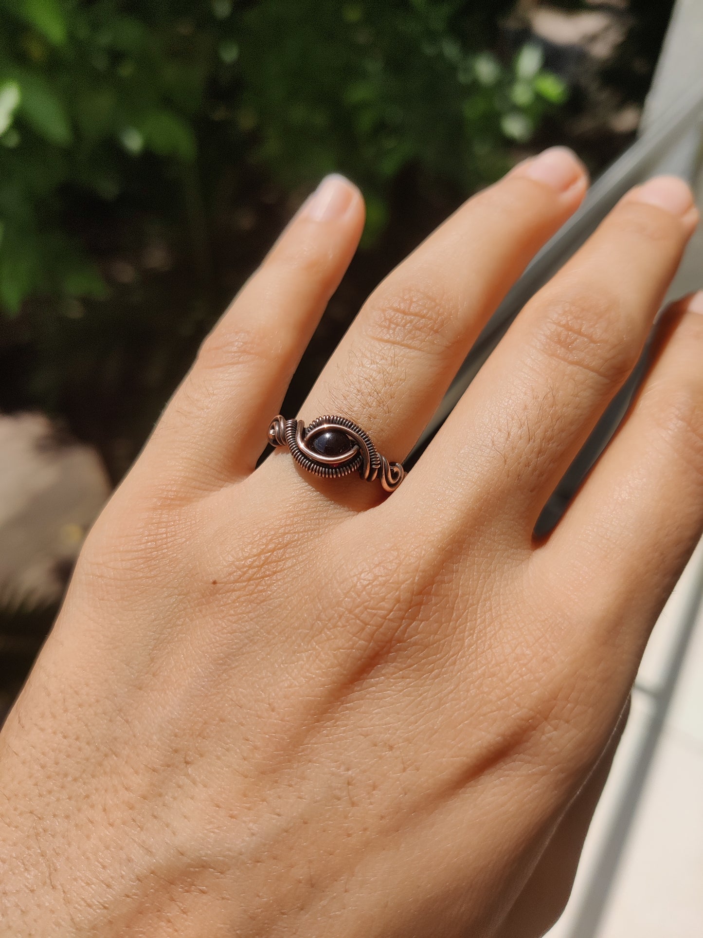 Kanika - Garnet Copper Ring