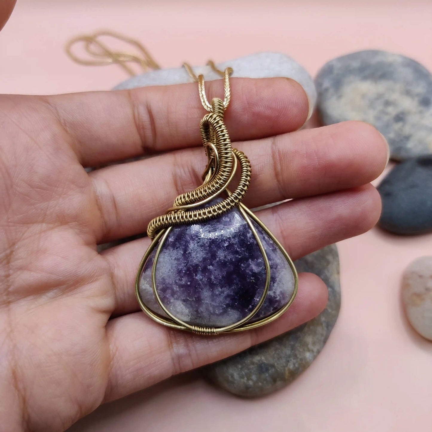 Anushka - Lepidolite Necklace - 001