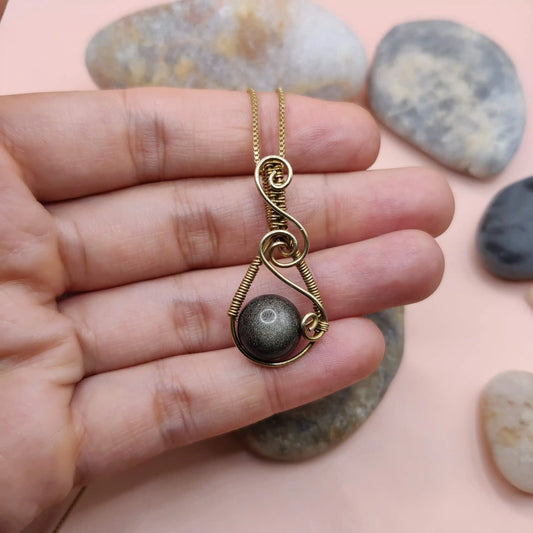 Aaradhya - Golden Sheen Obsidian Necklace