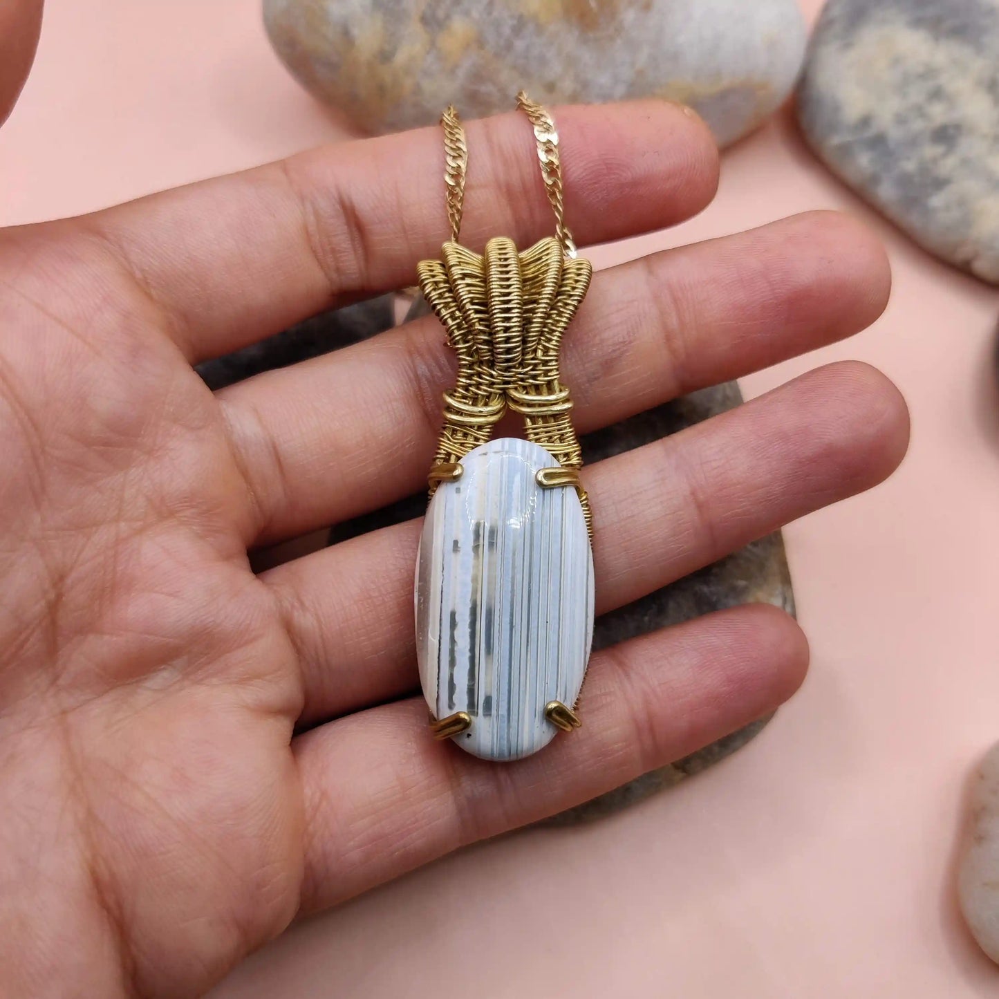 Chaitya - Blue Opal Necklace - 005