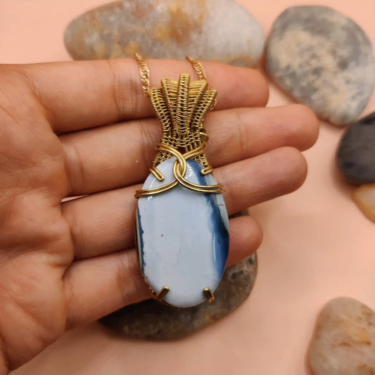 Chaitya - Blue Opal Necklace - 002
