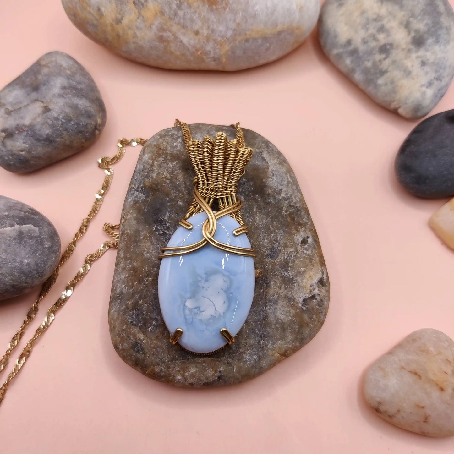 Chaitya - Blue Opal Necklace - 003