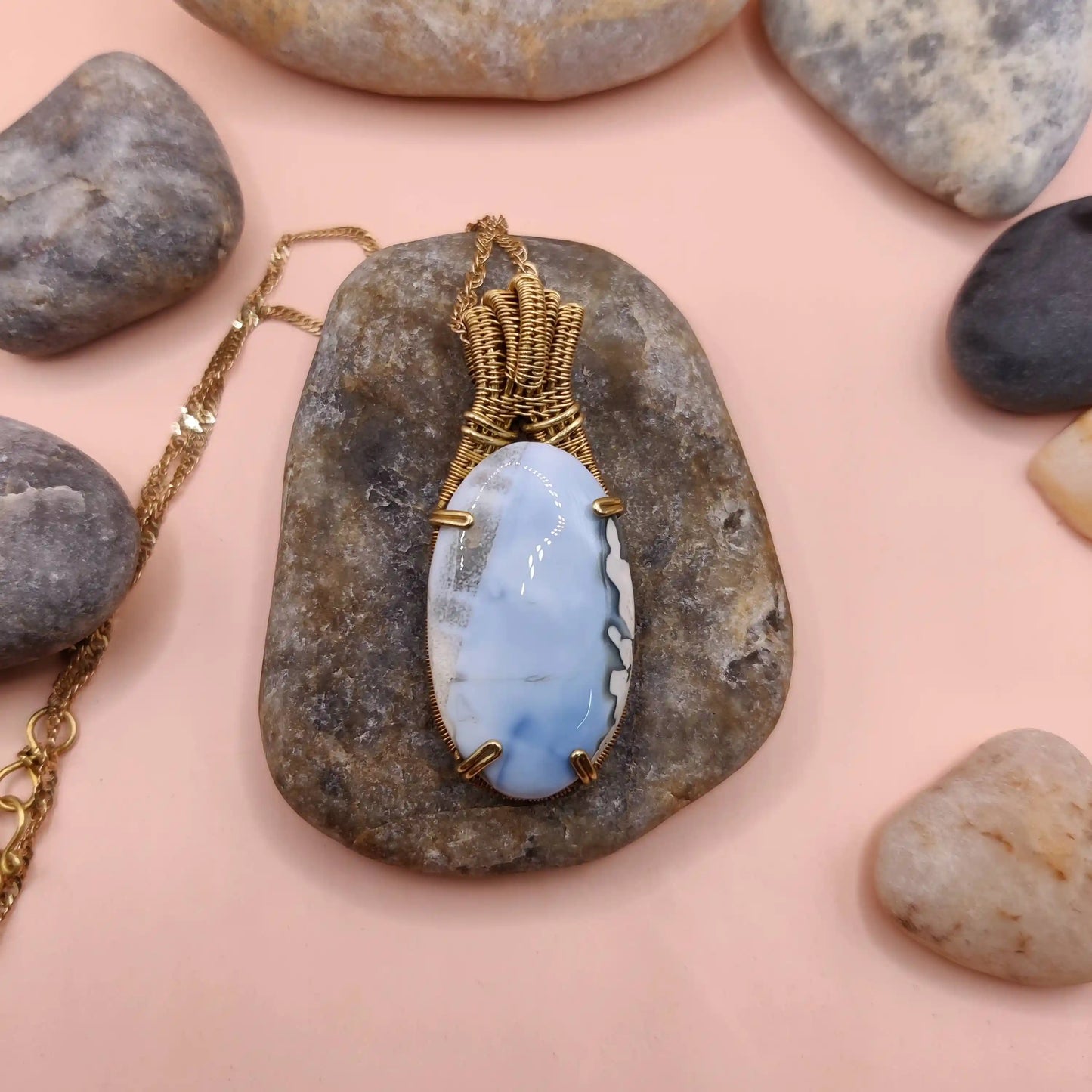 Chaitya - Blue Opal Necklace - 004