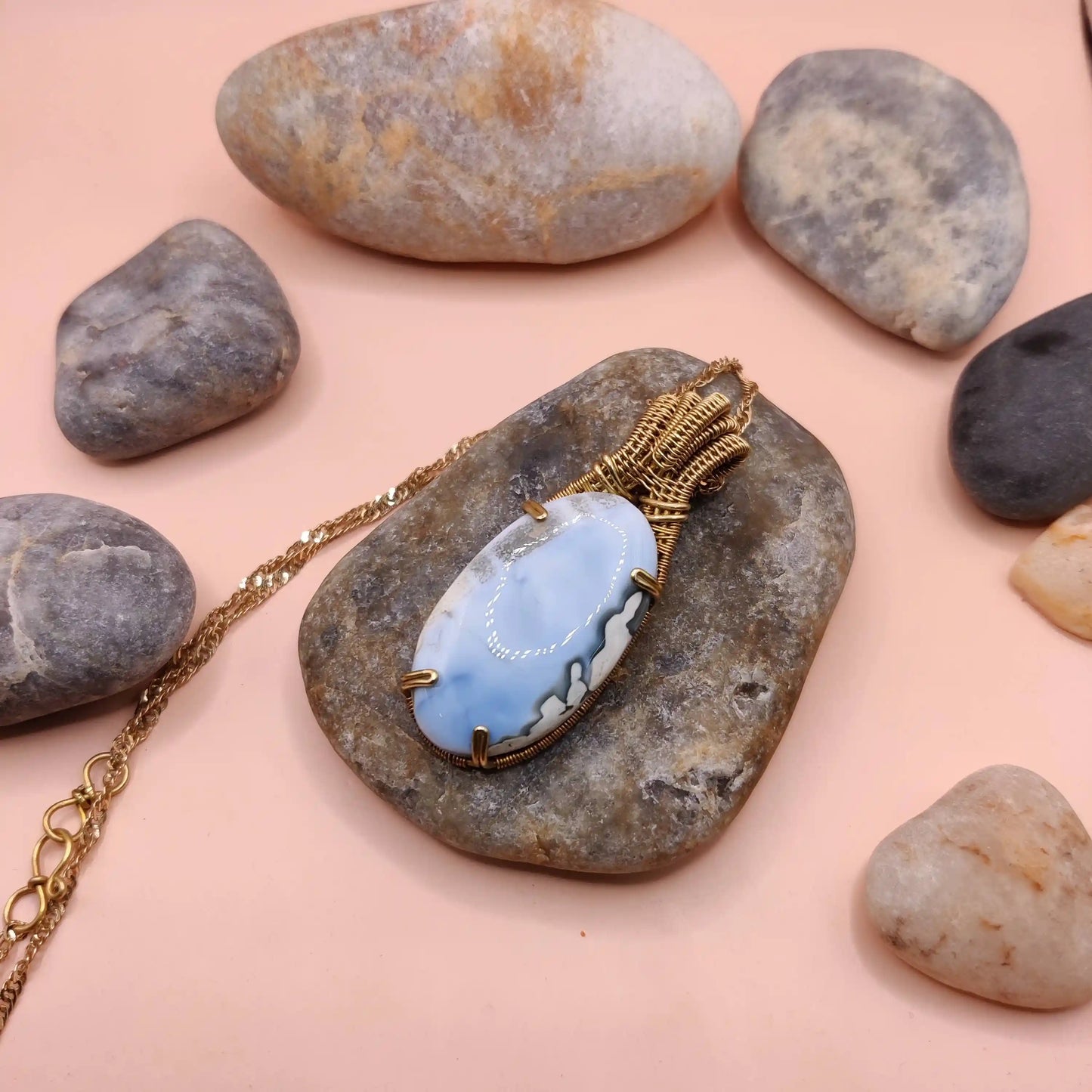 Chaitya - Blue Opal Necklace - 004