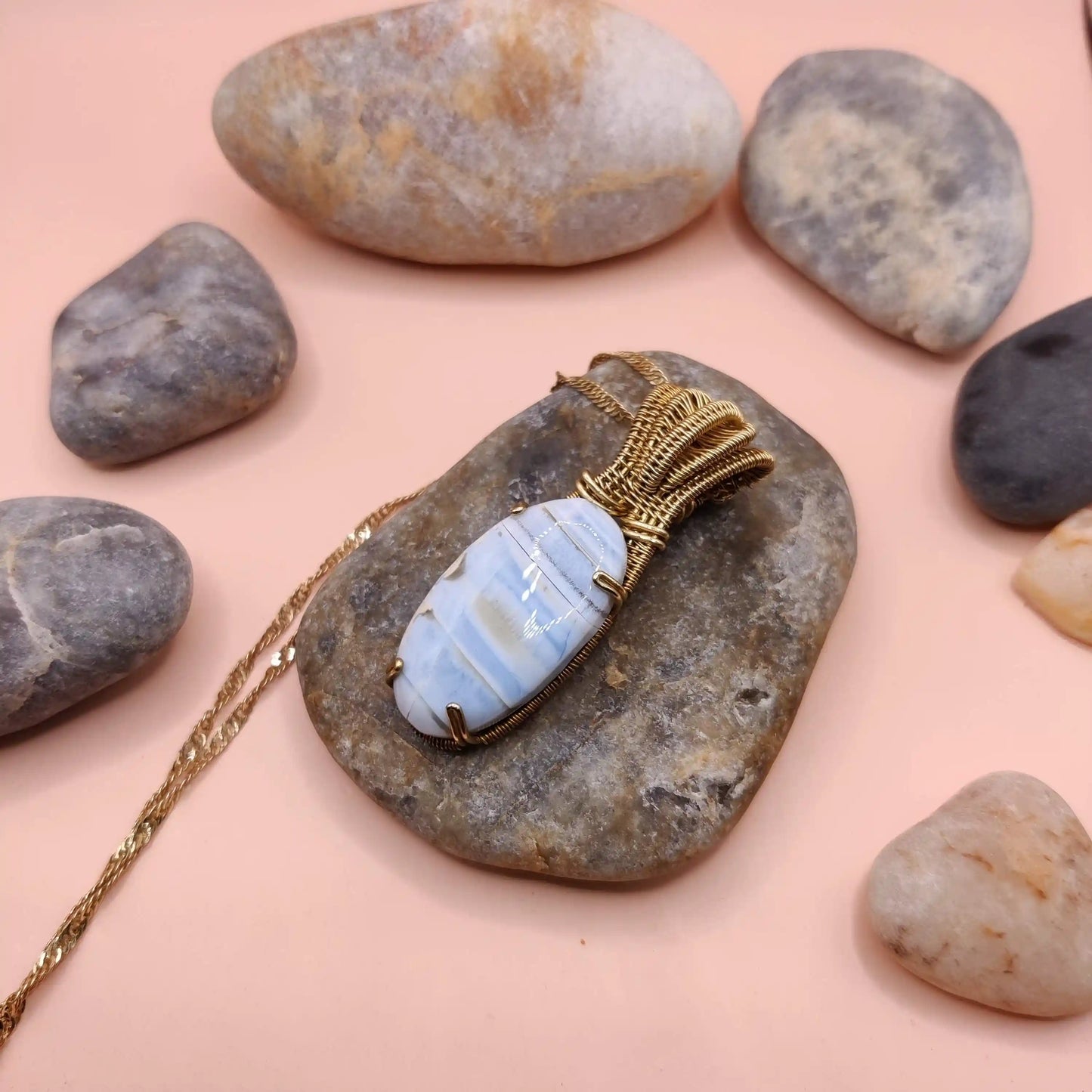 Chaitya - Blue Opal Necklace - 001