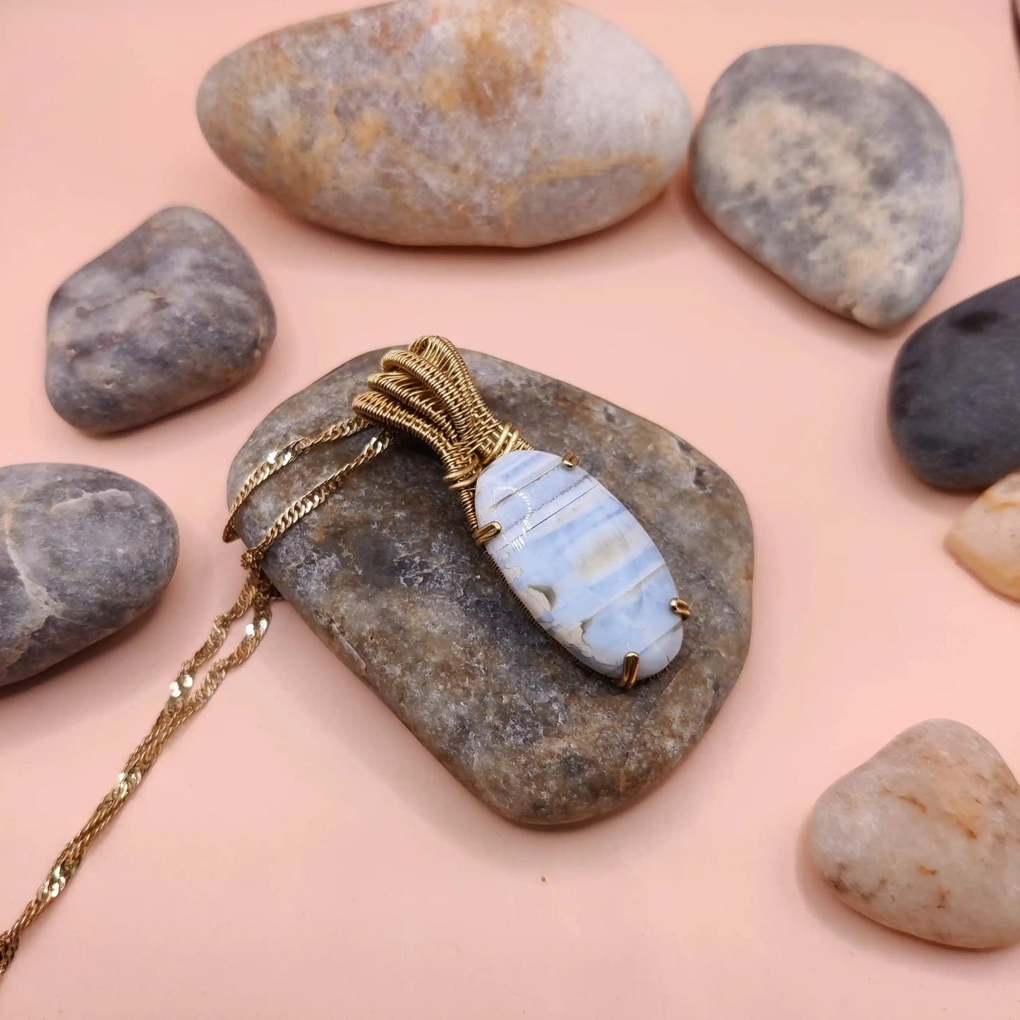 Chaitya - Blue Opal Necklace - 001