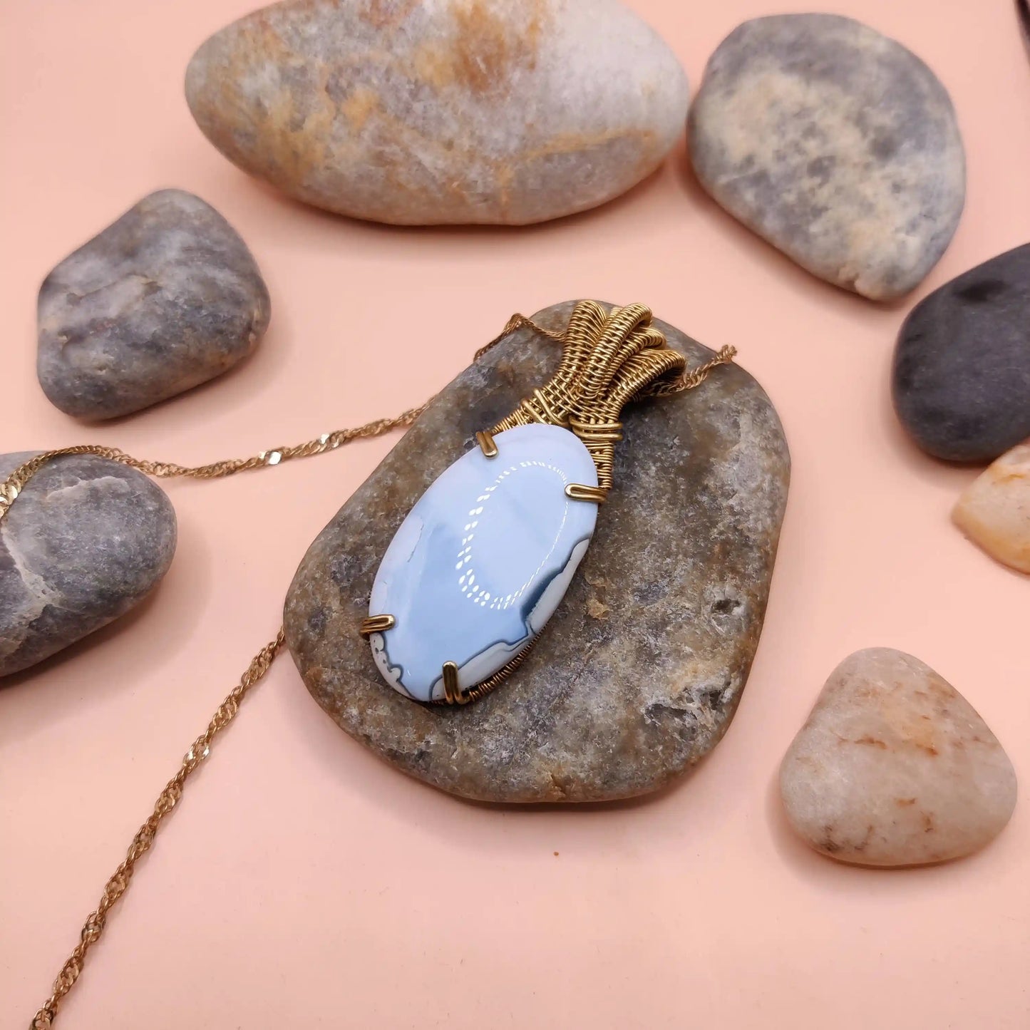 Chaitya - Blue Opal Necklace - 006
