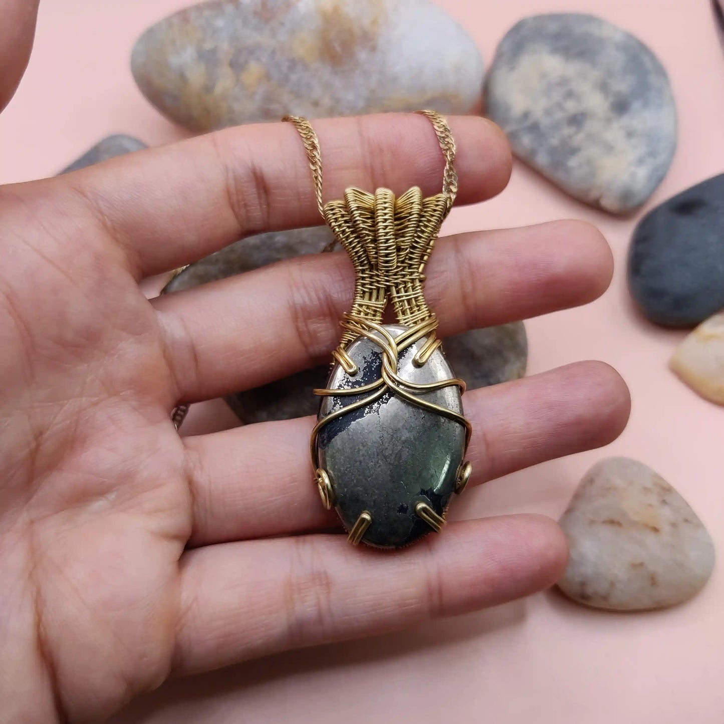 Chaitya Pyrite Necklace- 001