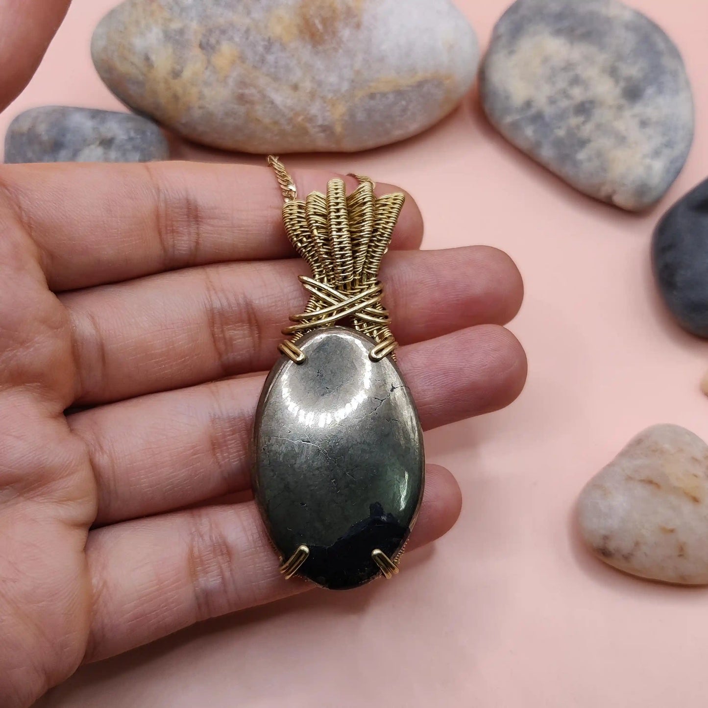 Chaitya Pyrite Necklace- 003