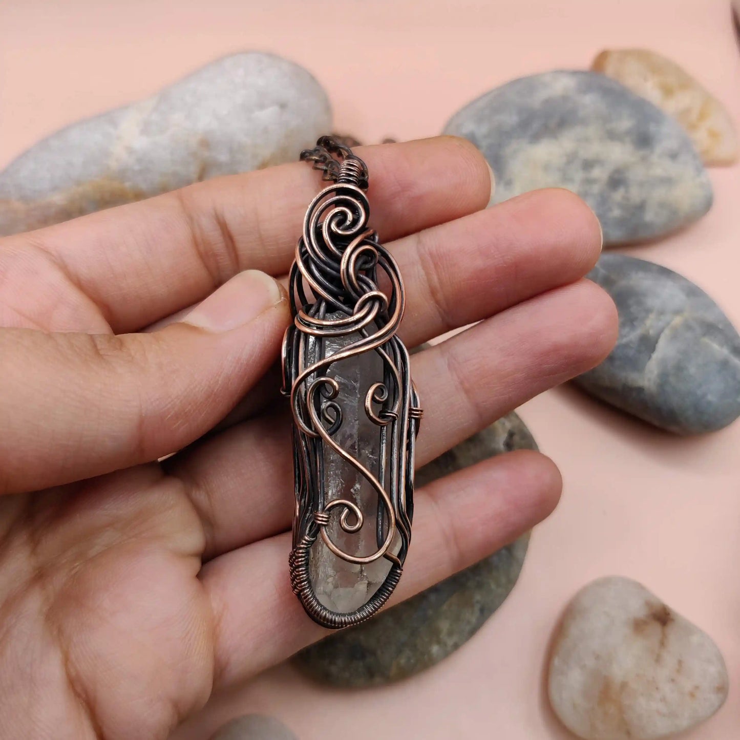 Aadhini- Clear Quartz Necklace - 010