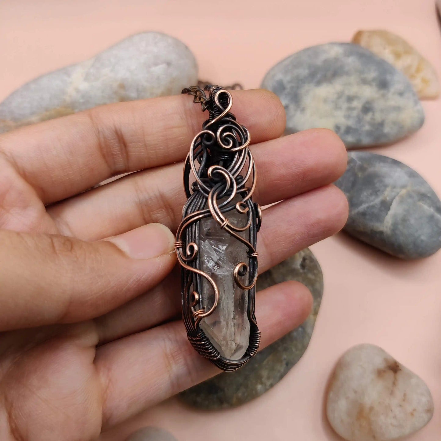 Aadhini- Clear Quartz Necklace - 010