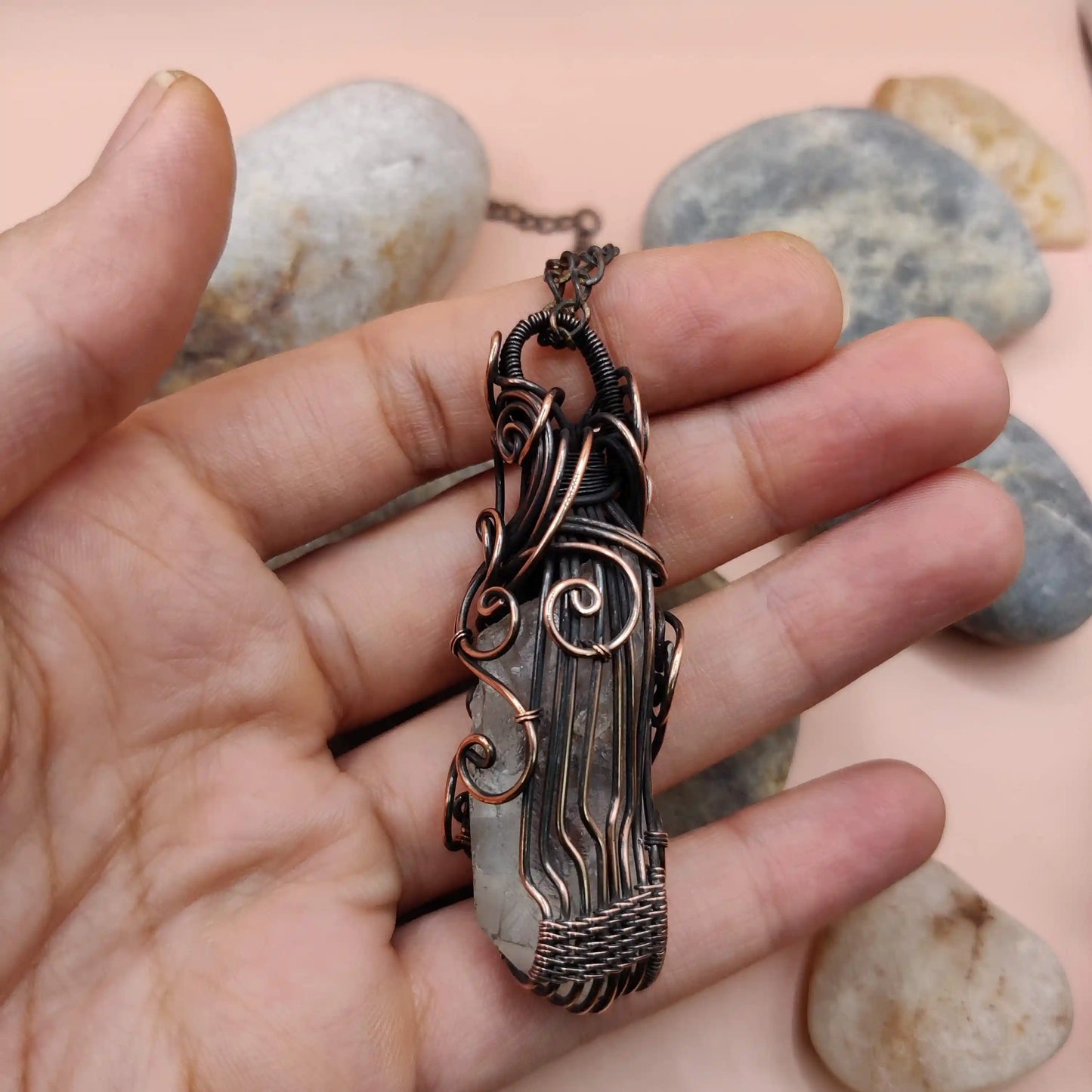 Aadhini- Clear Quartz Necklace - 010