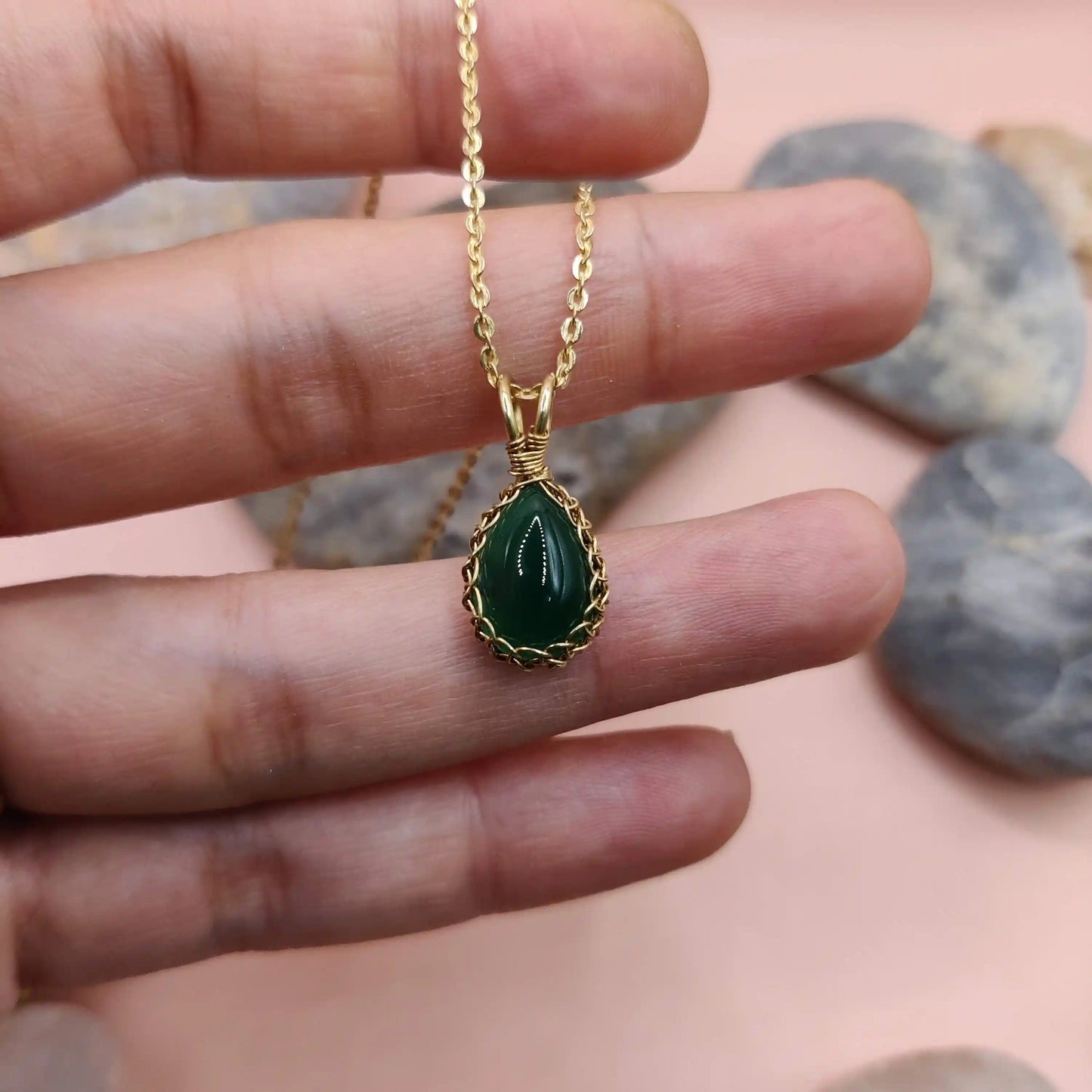 Meera - Green Onyx Necklace 002