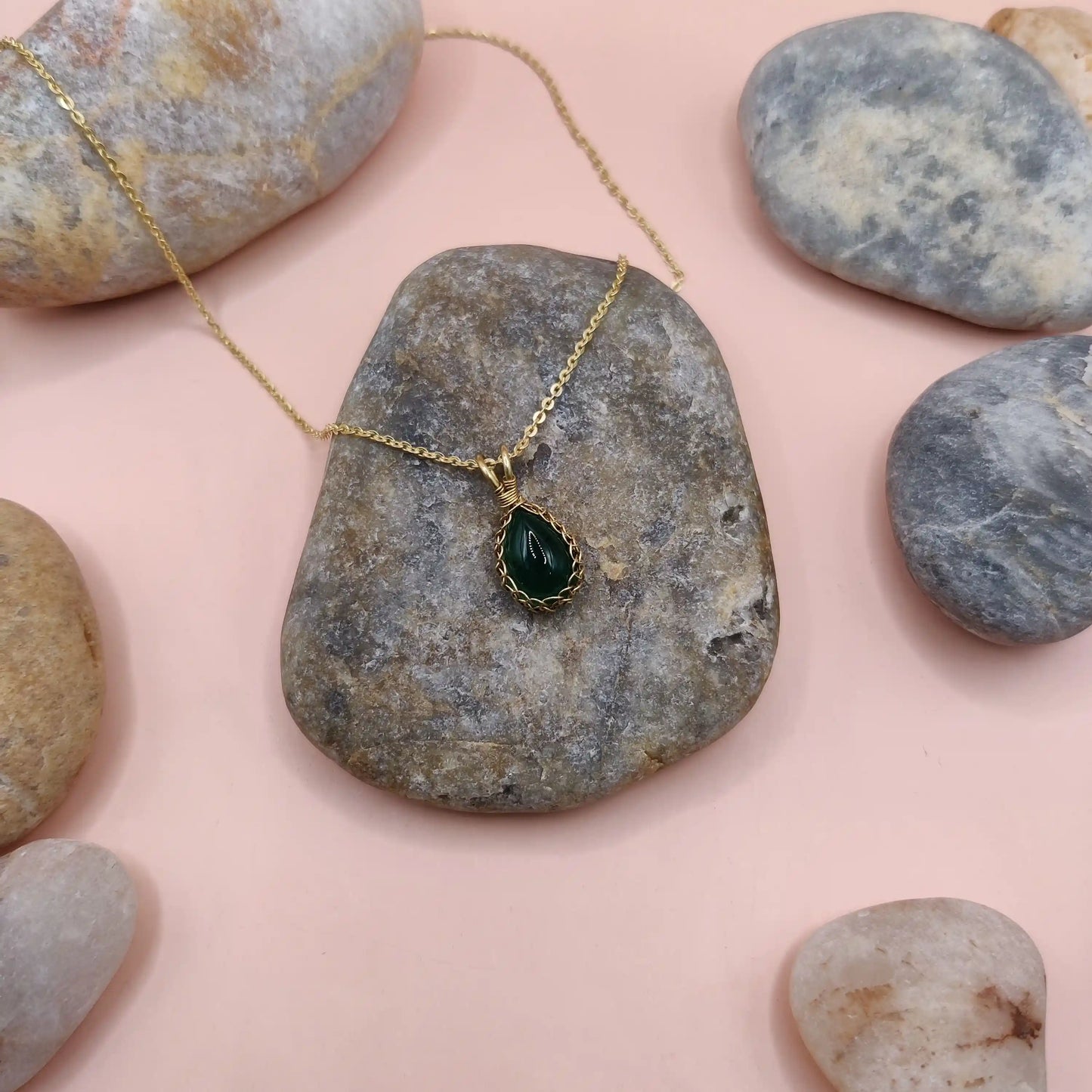 Meera - Green Onyx Necklace 002